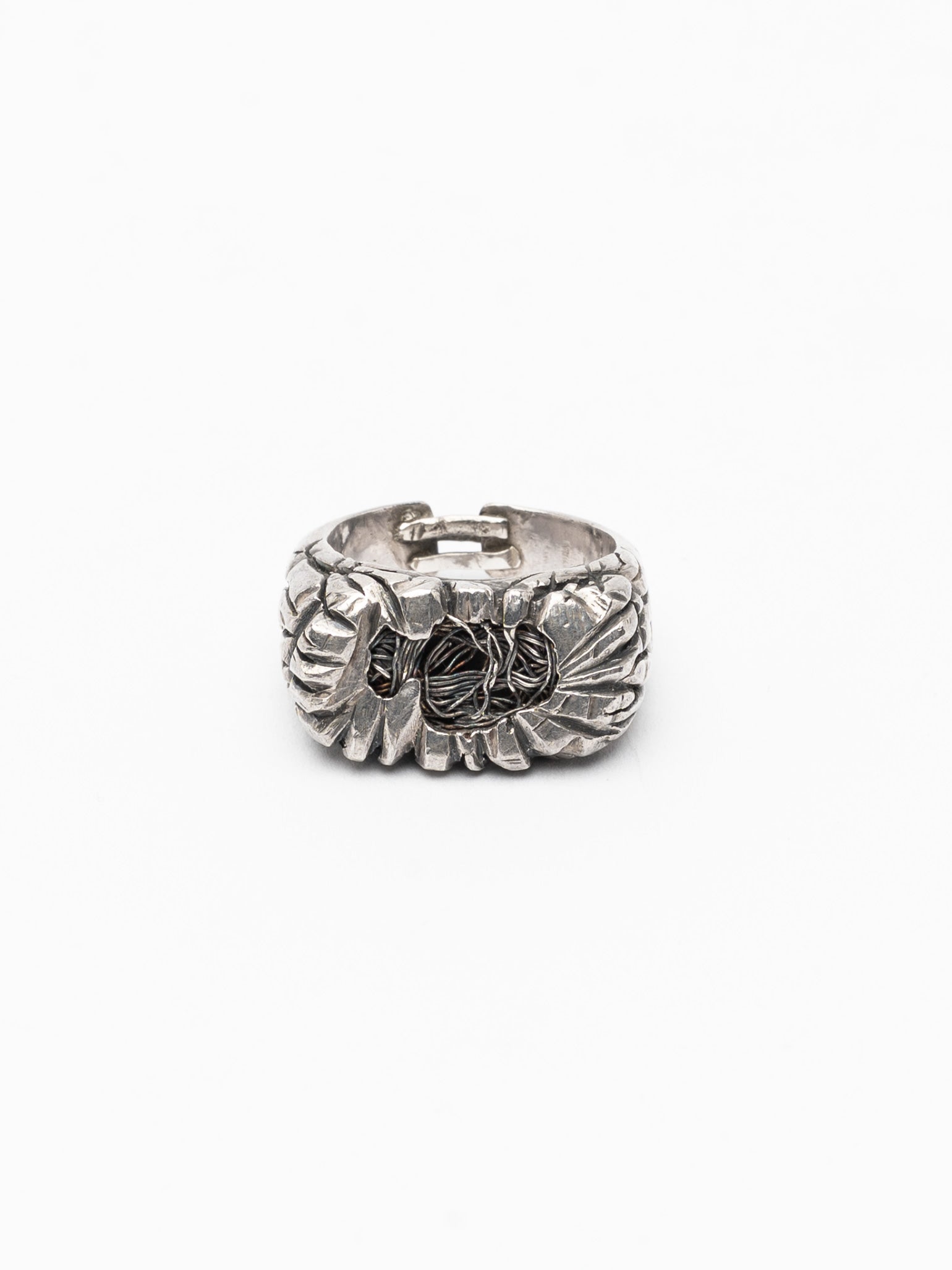 Silver Wrap Ring with Wire Detail
