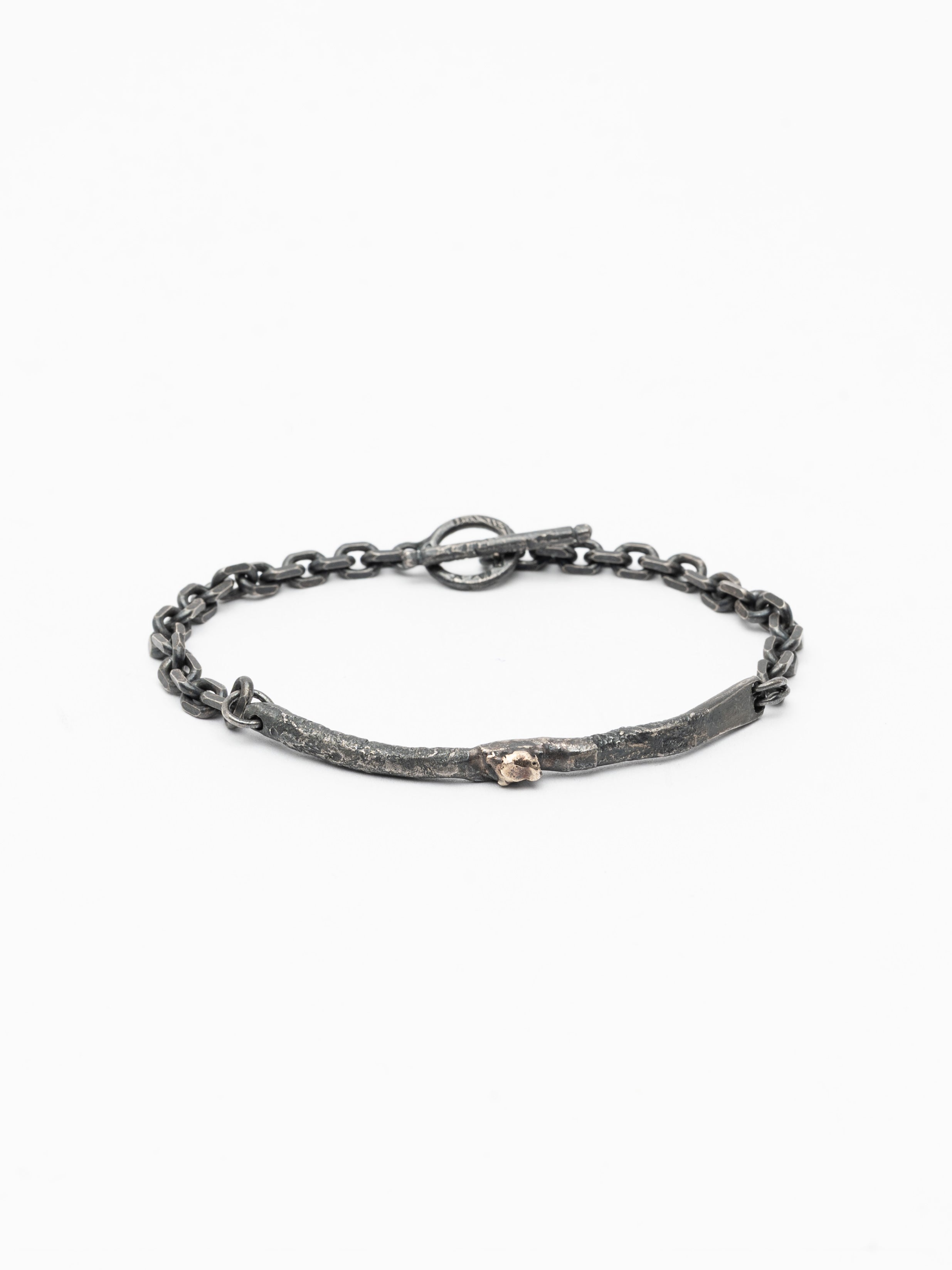 Silver Chain Bracelet with Gold Detail