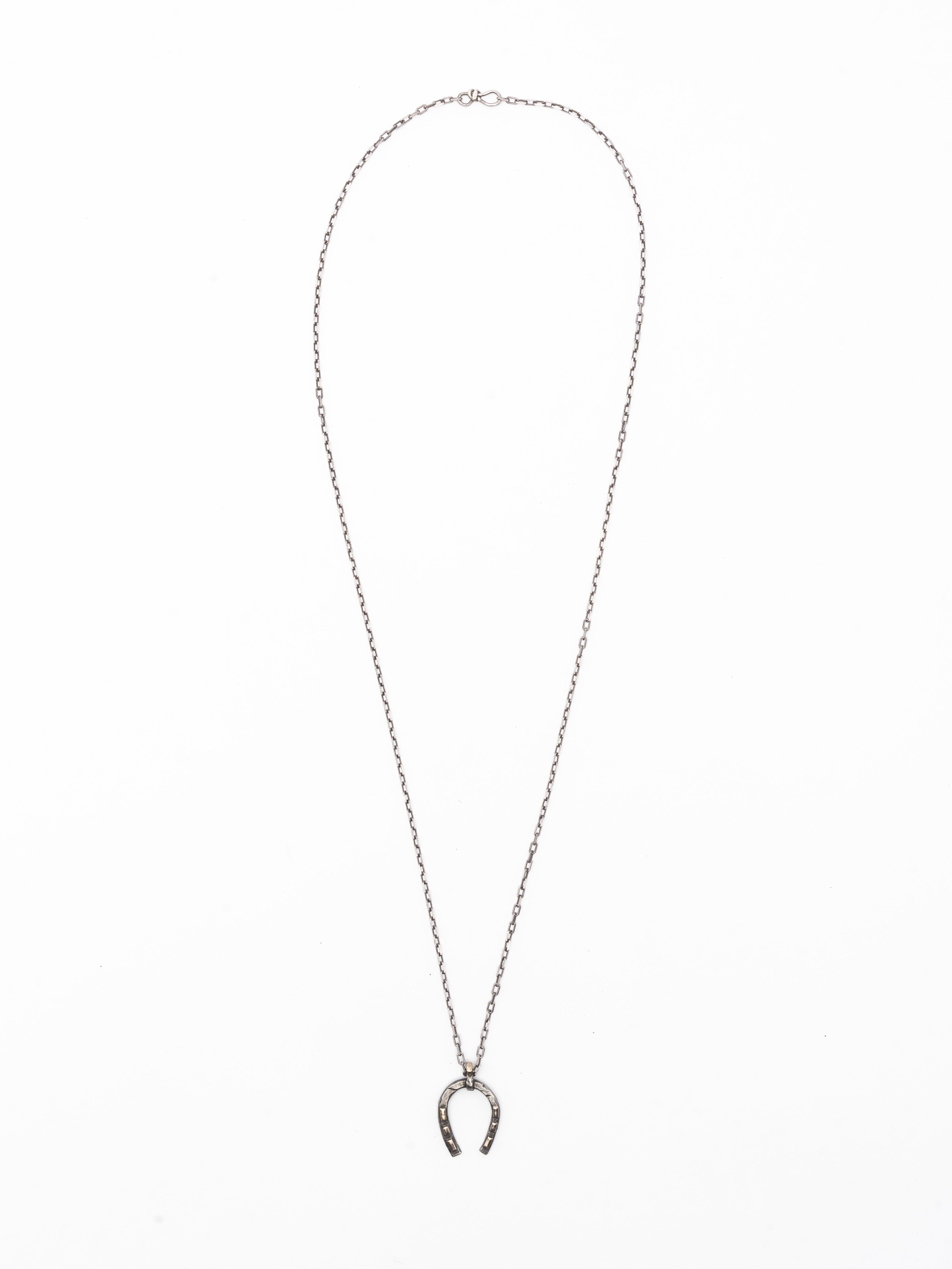 Silver and Gold Horseshoe Pendant Necklace