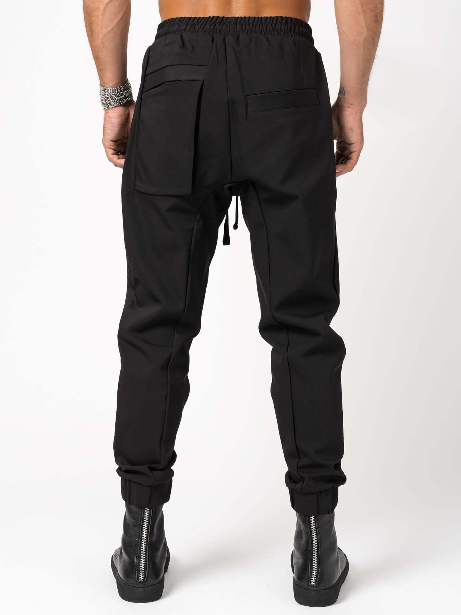 Woven drop crotch trousers