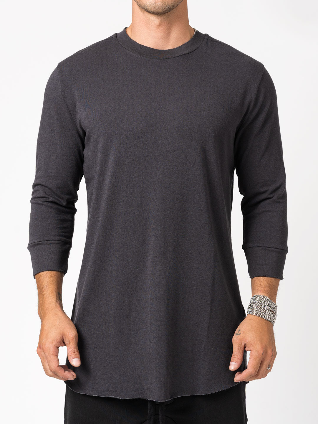 Raw cut hem T shirt