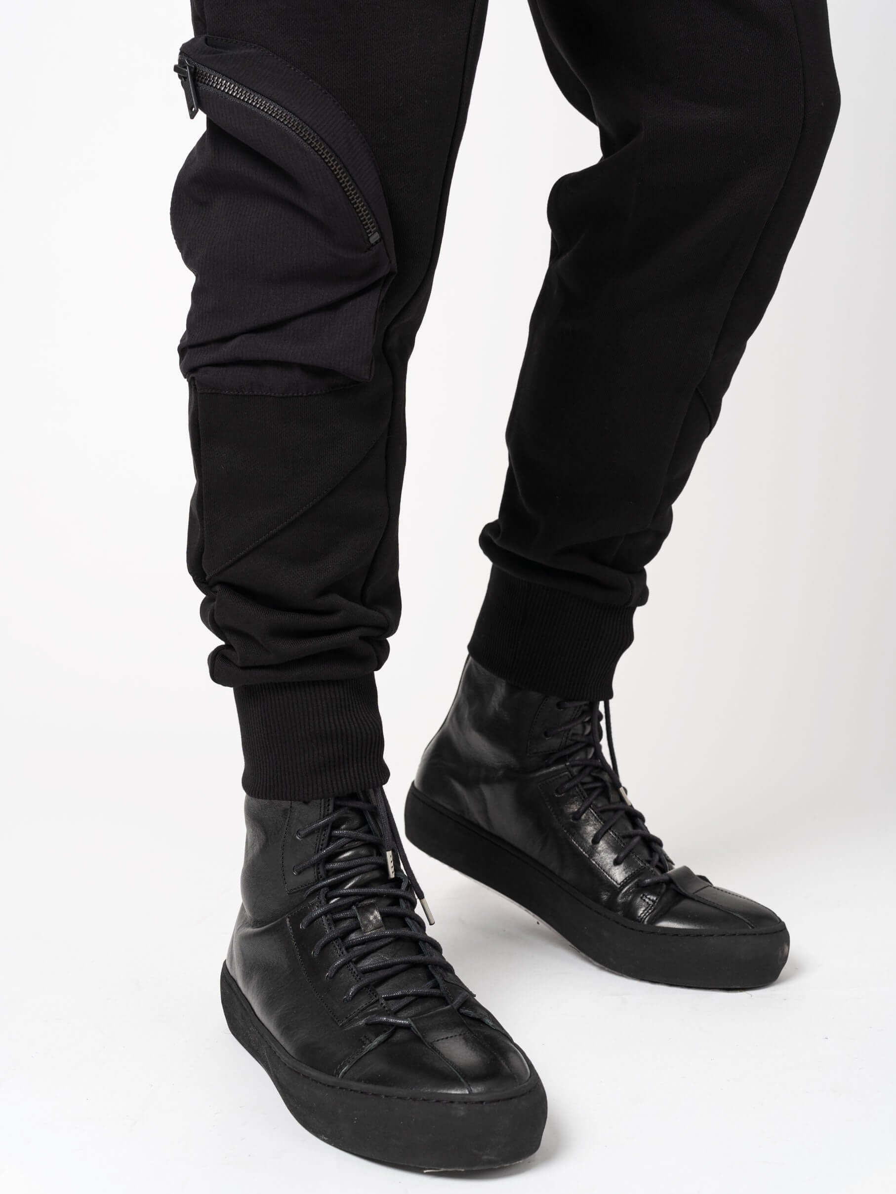 Drop crotch jersey trousers