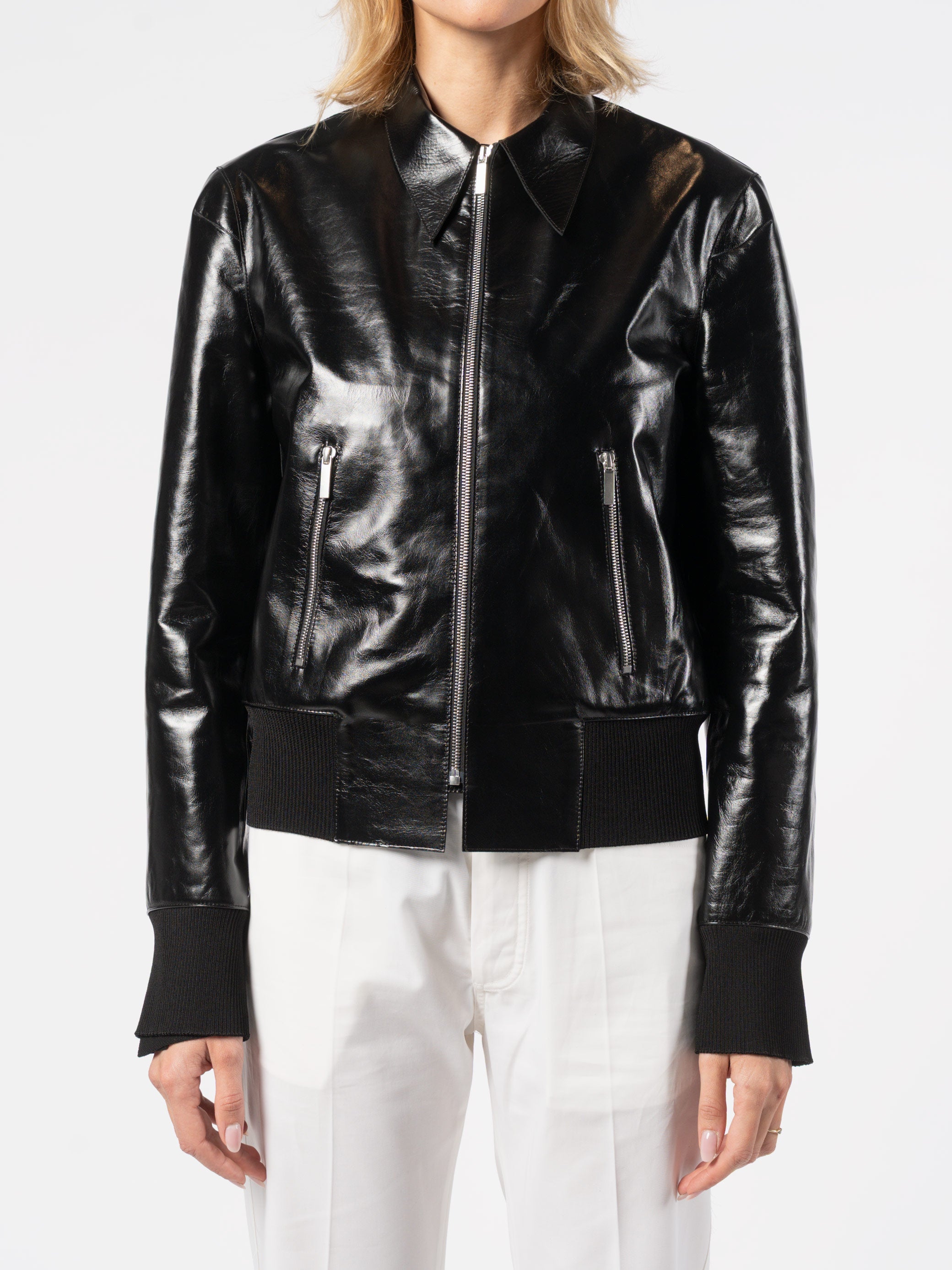 Glossed Leather Zip Jacket - INN7