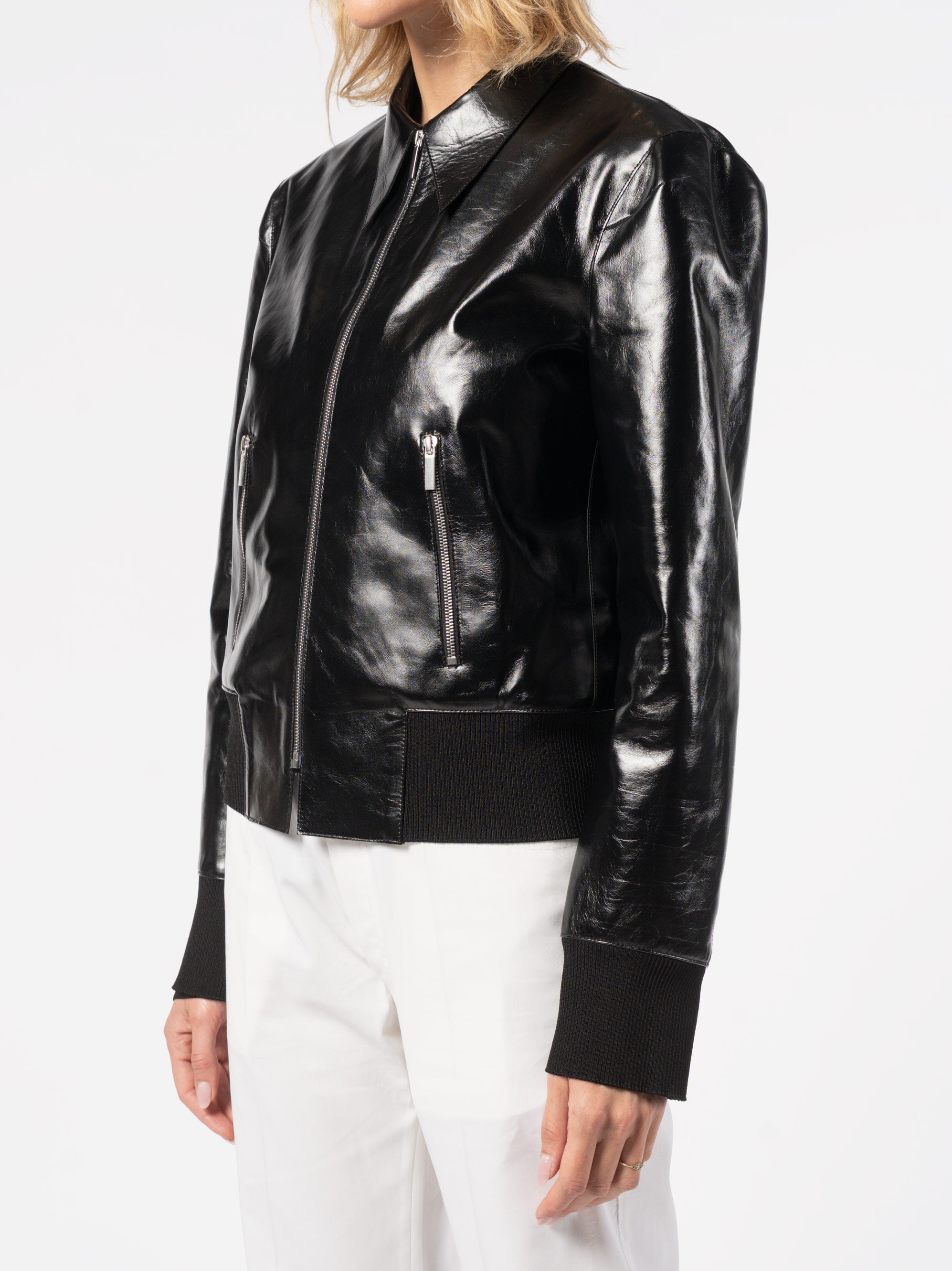 Glossed Leather Zip Jacket - INN7