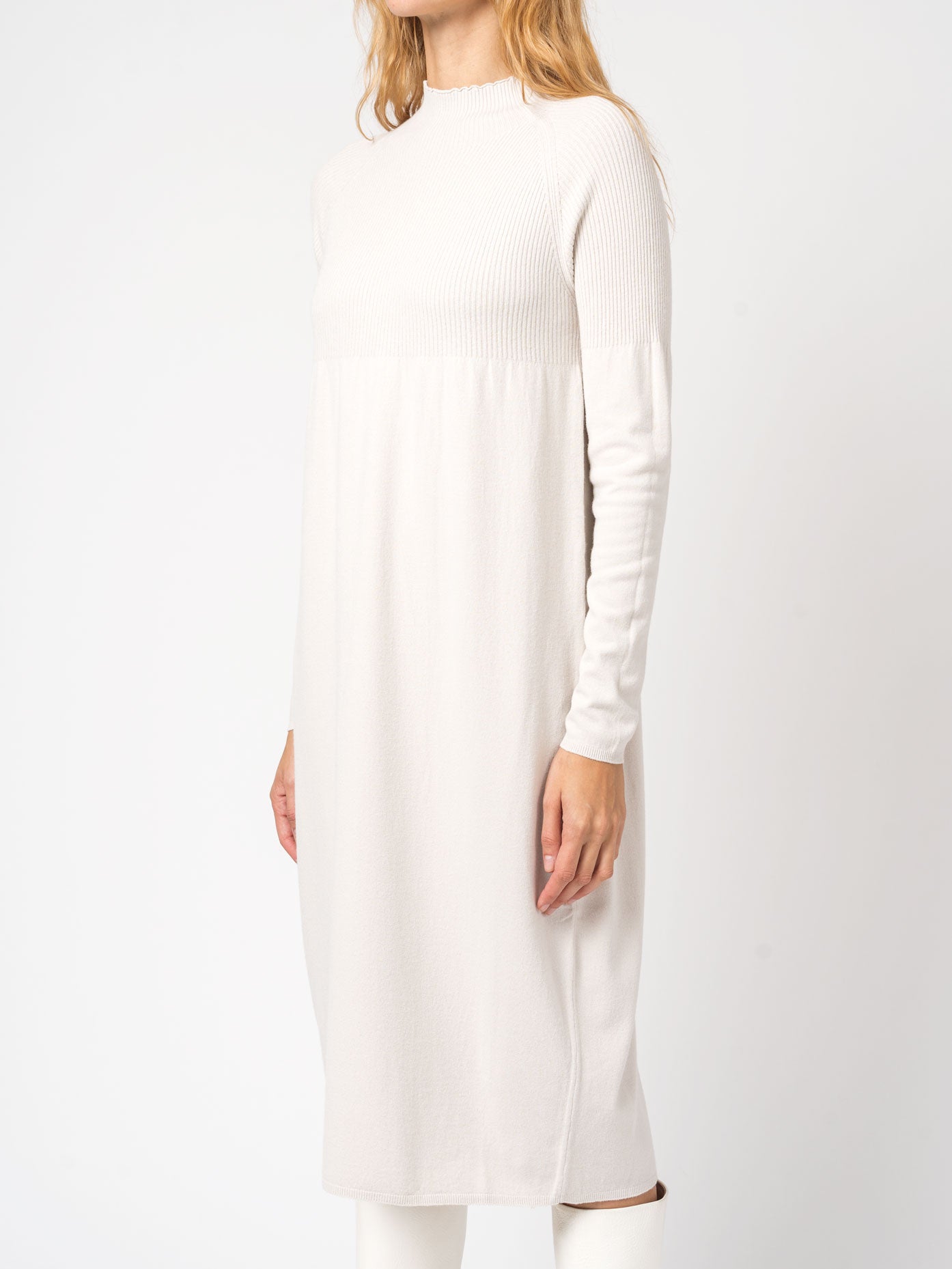 Turtleneck Dress in Viscose and Wool