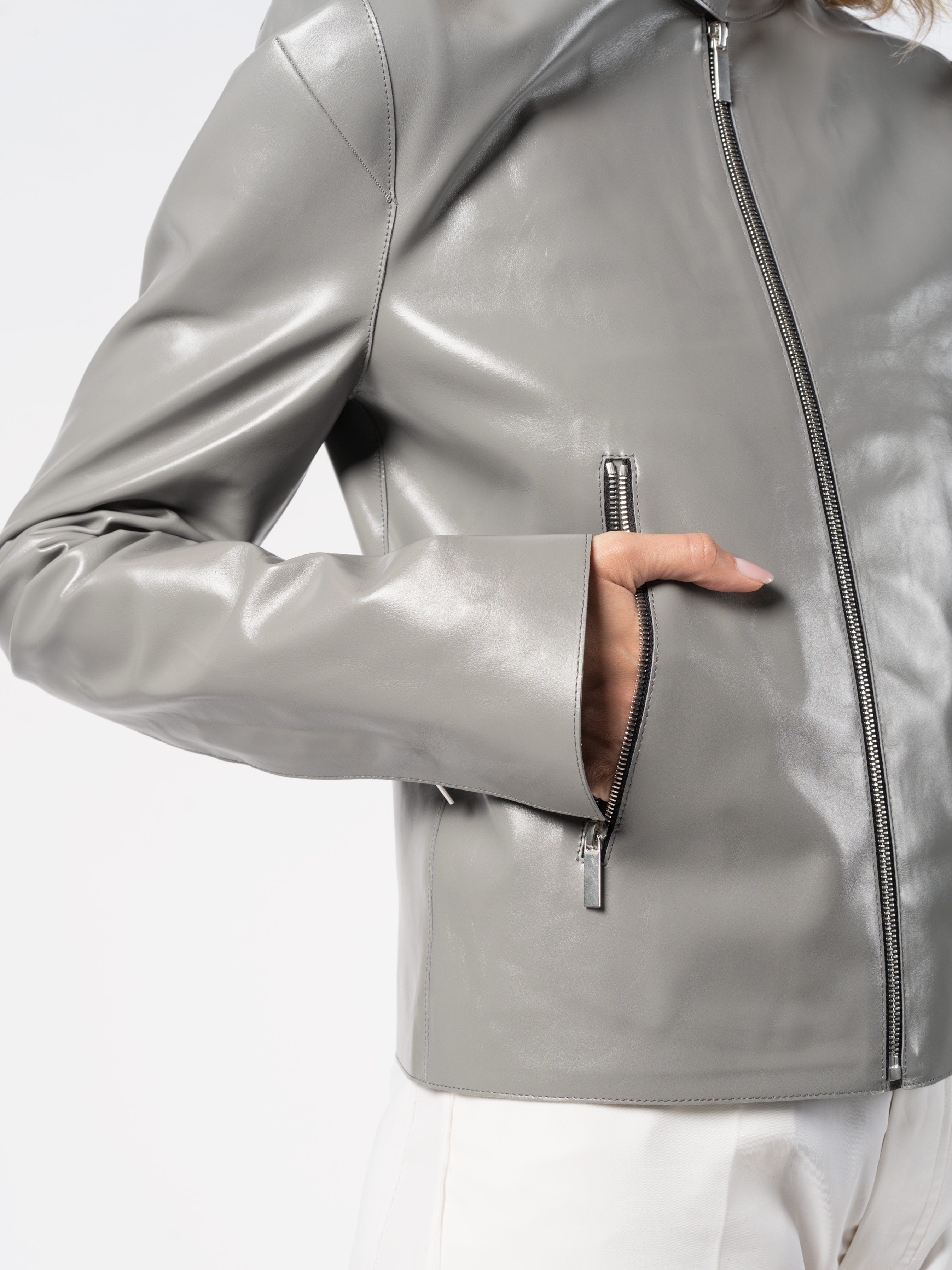 Zip Leather Jacket - INN7