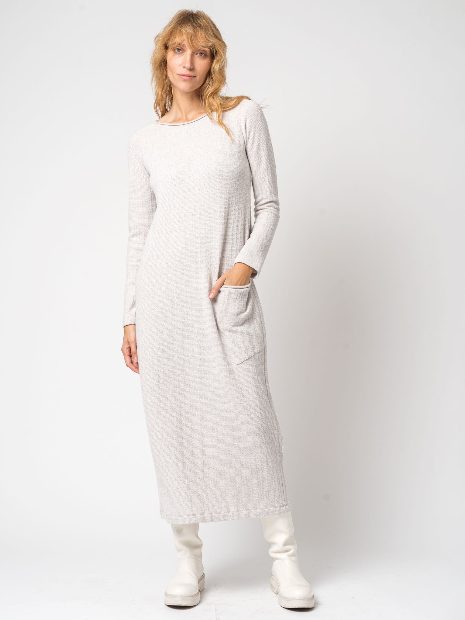 Micro-Patterned Jacquard Knitted Long Dress