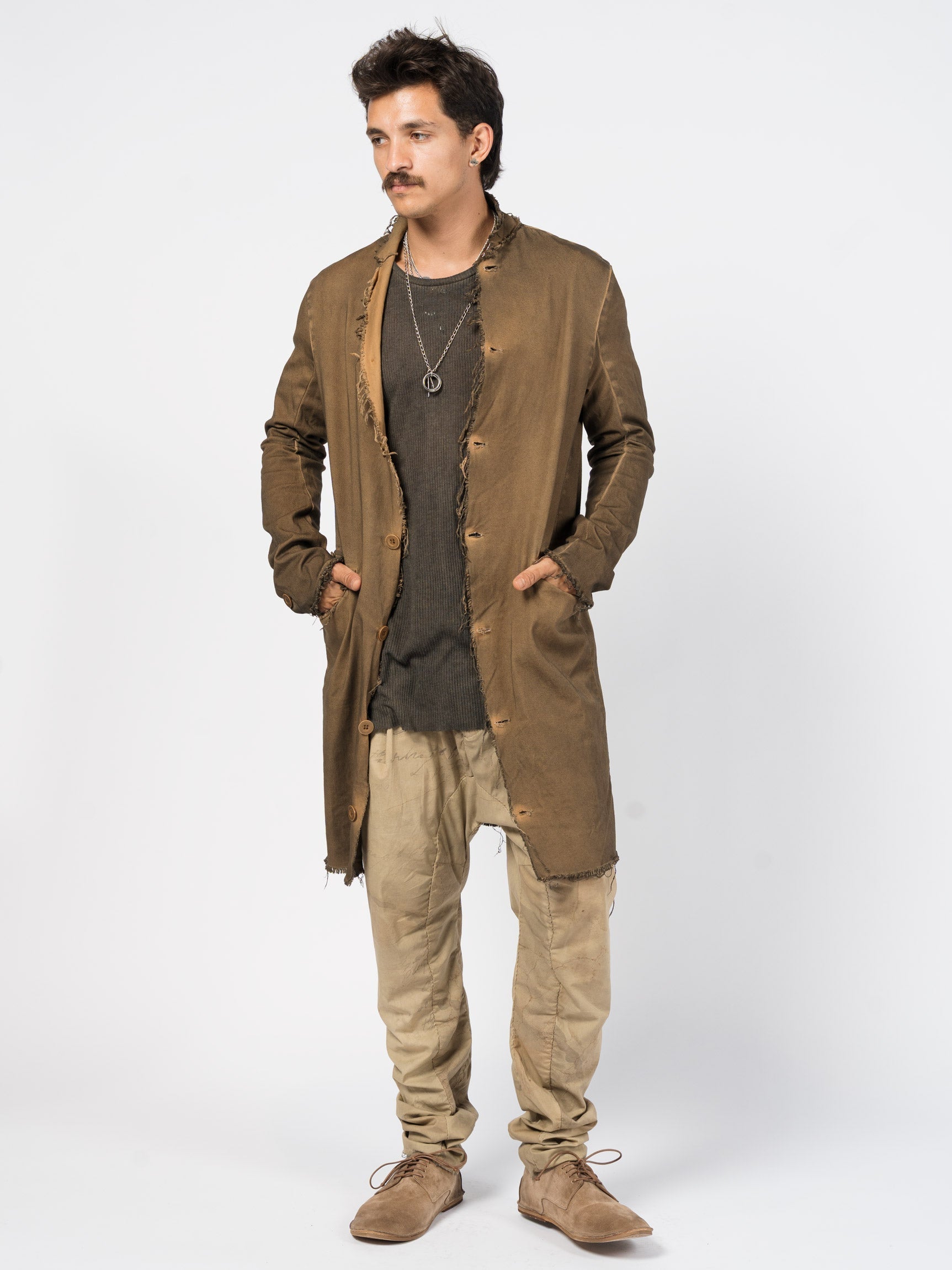 Frayed Edge Cotton Coat