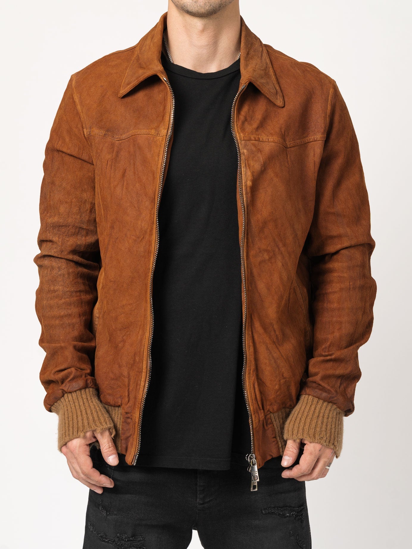 Brushed Lambskin Leather Jacket