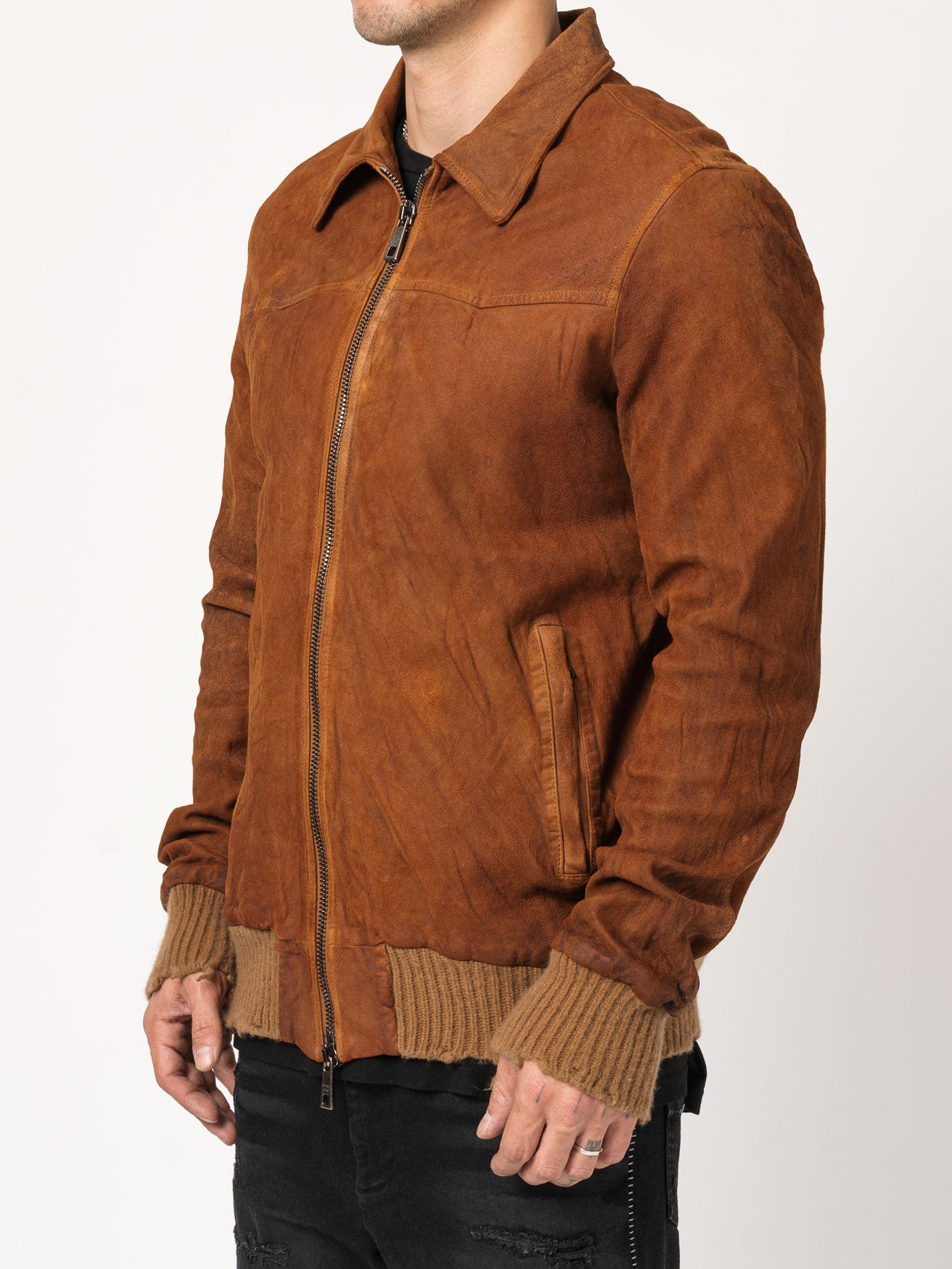 Brushed Lambskin Leather Jacket