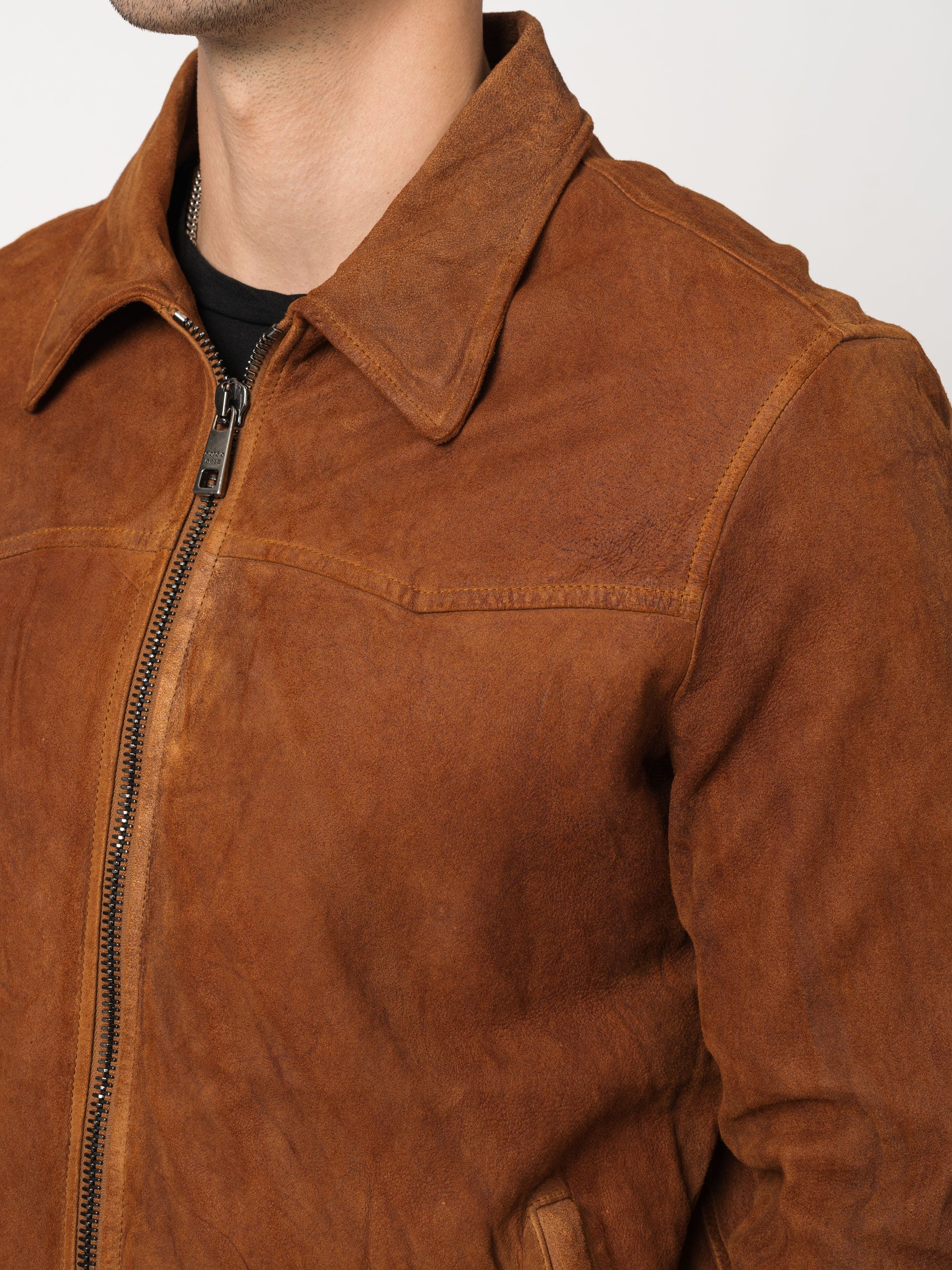 Brushed Lambskin Leather Jacket