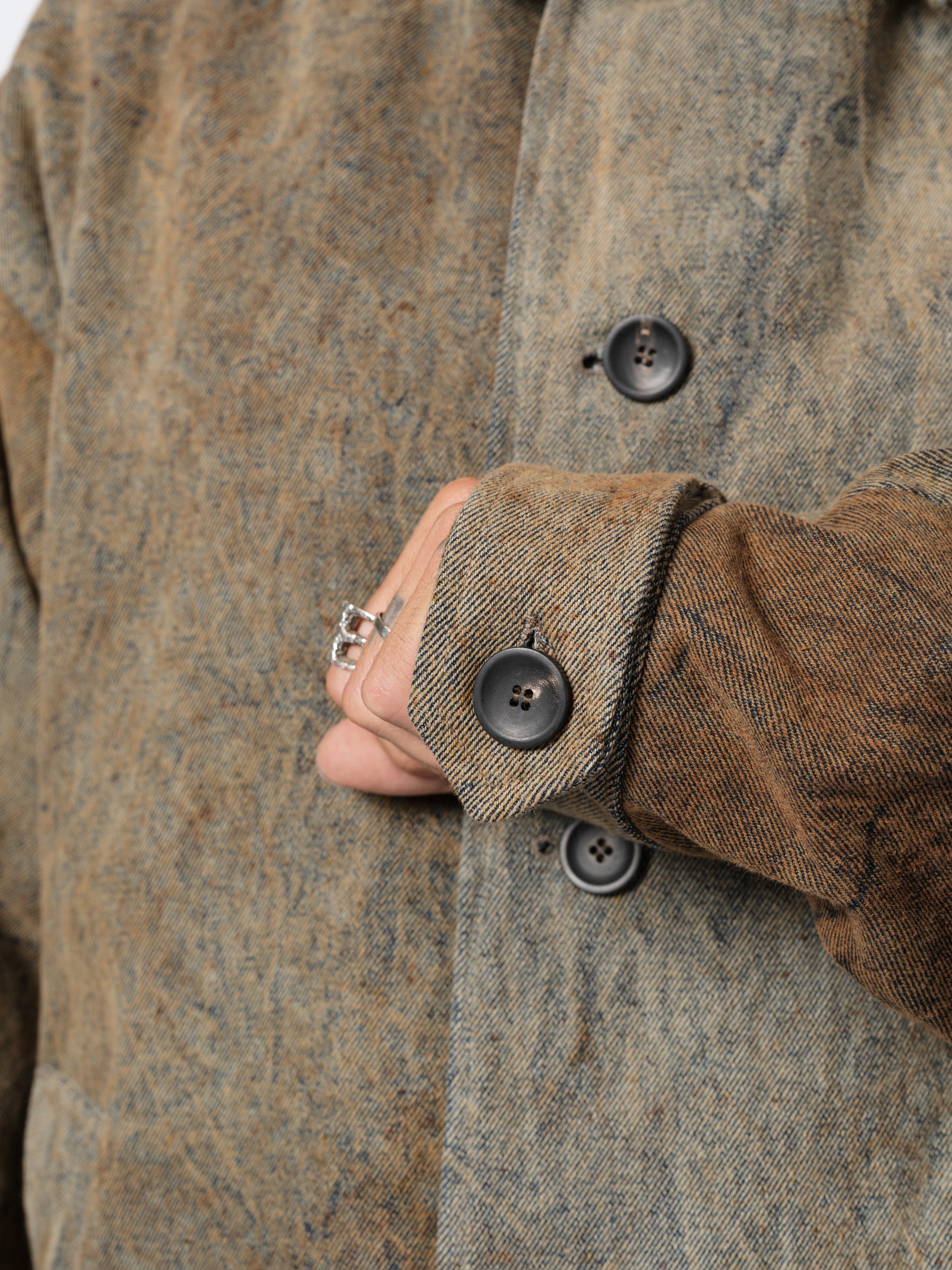 Textured Cotton Long Coat