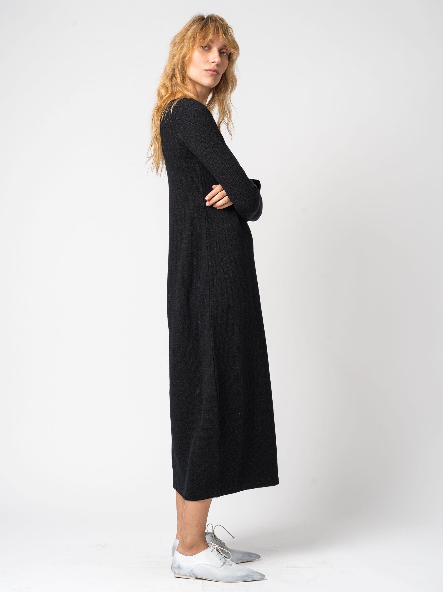 Micro-Patterned Jacquard Knitted Long Dress