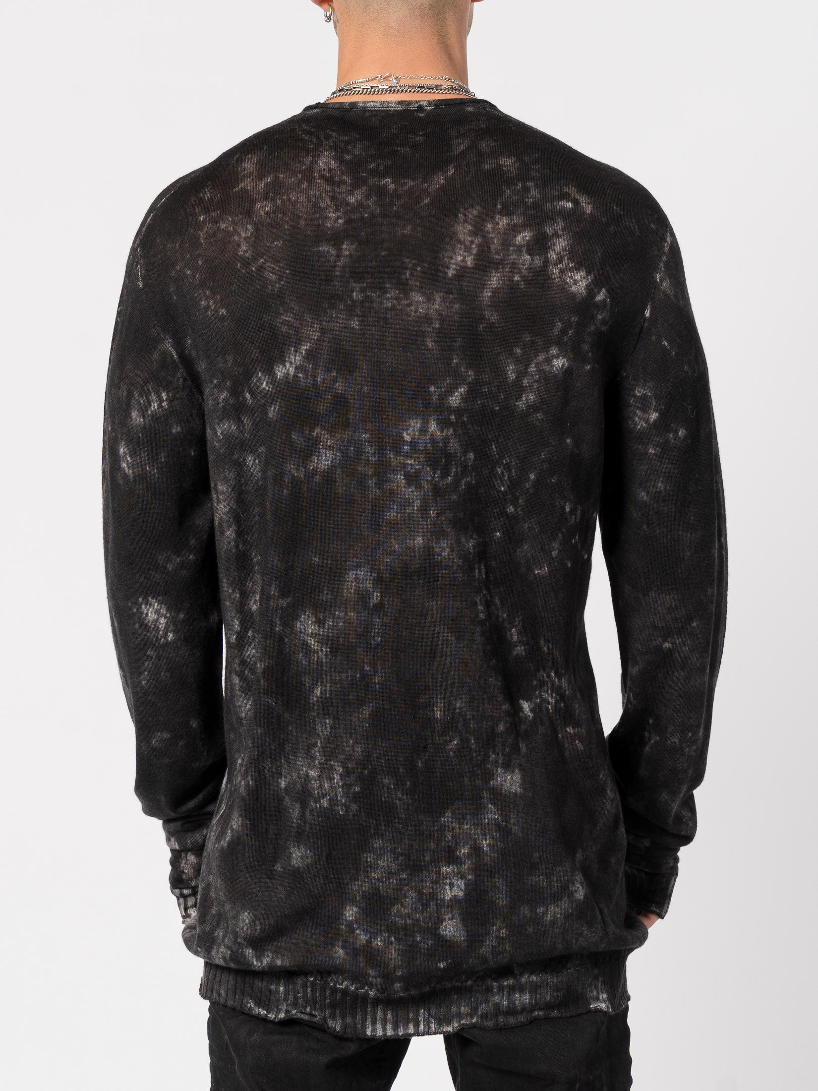 Wool Knit with Destroy Embroidery