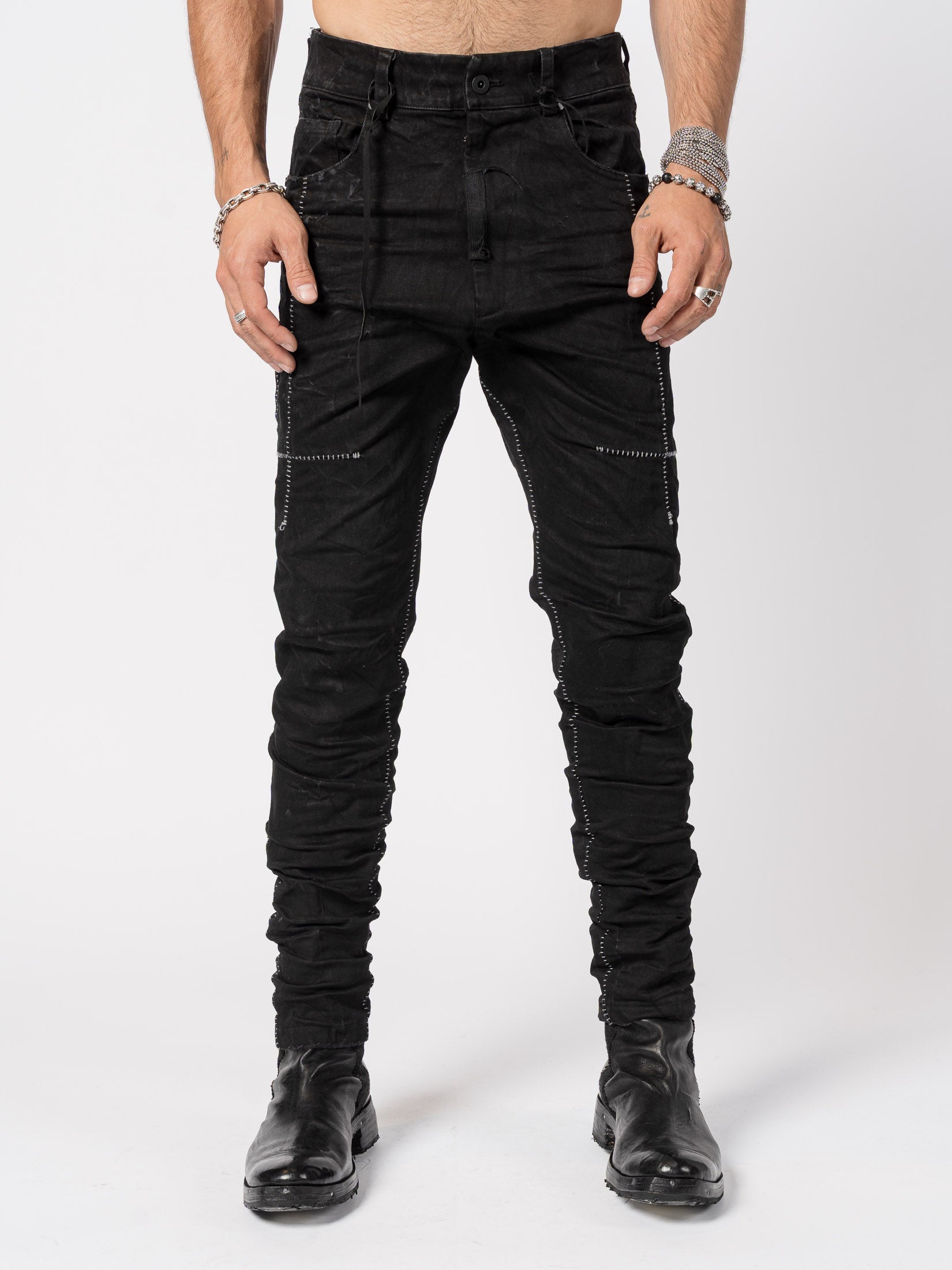 Stretch Denim Contrast Stitch Jeans