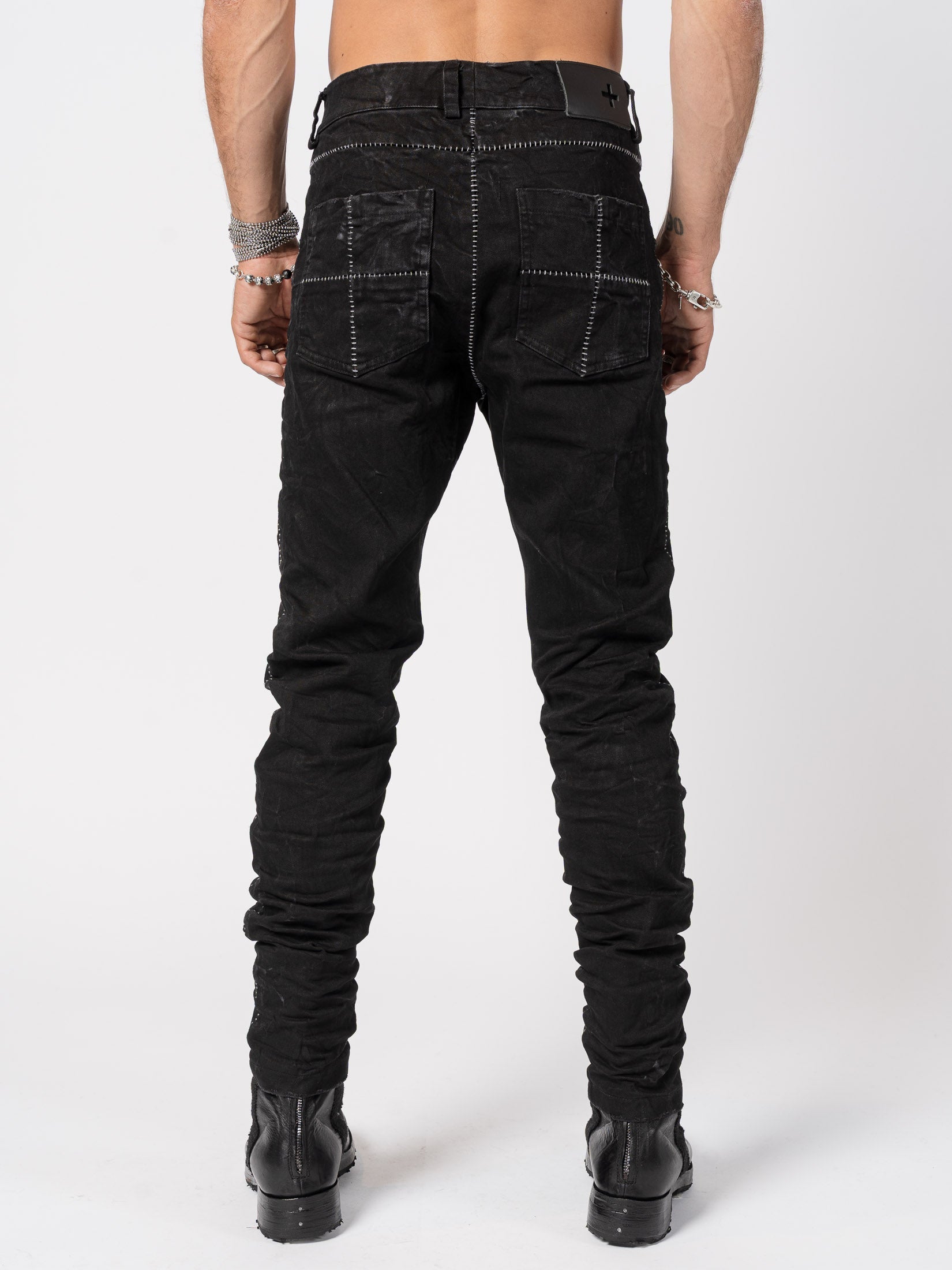 Stretch Denim Contrast Stitch Jeans