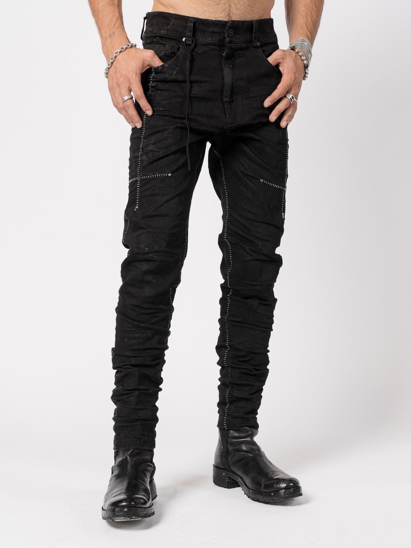Stretch Denim Contrast Stitch Jeans