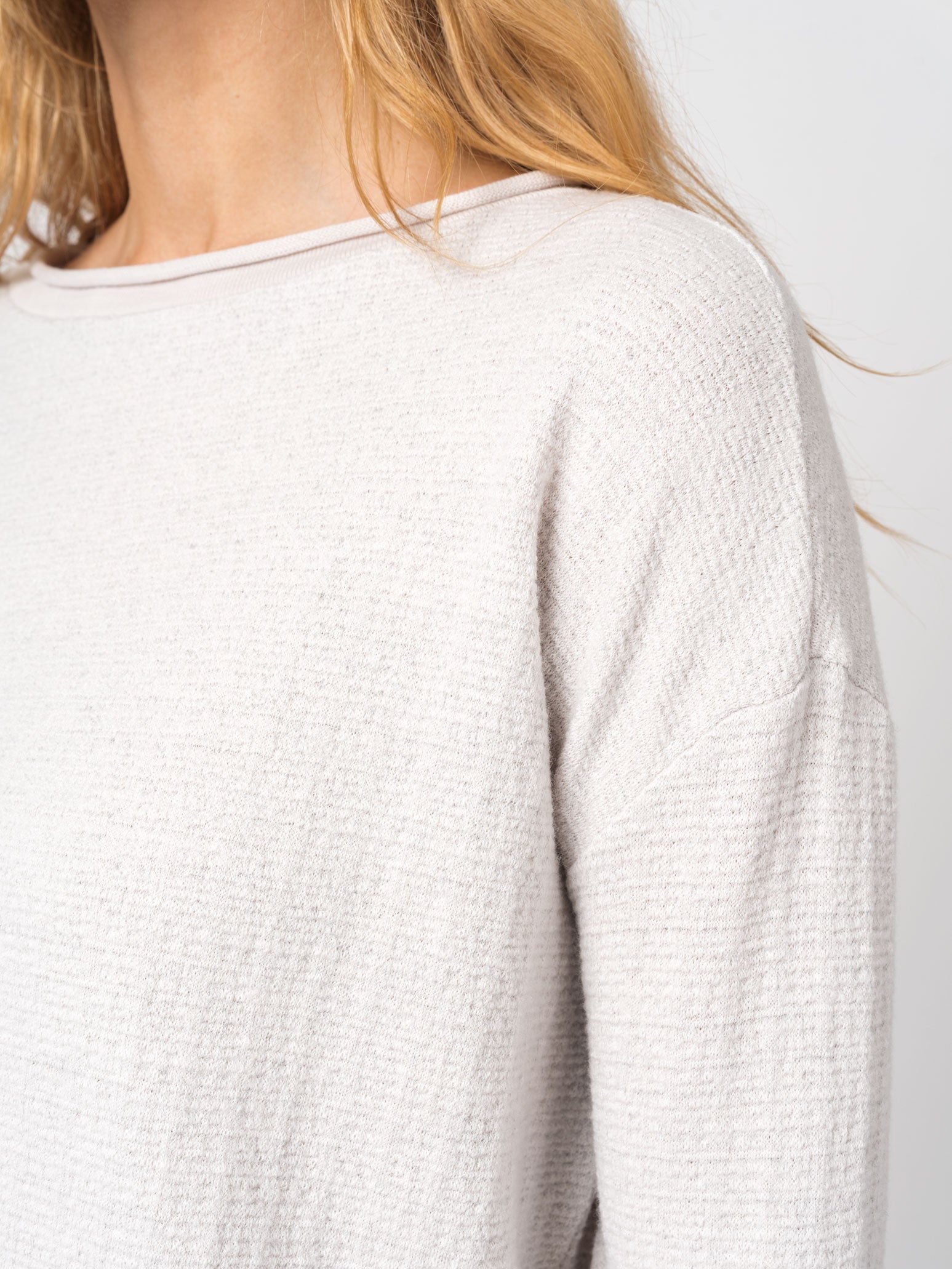 Micro-Patterned Jacquard Knit with Back Buttons