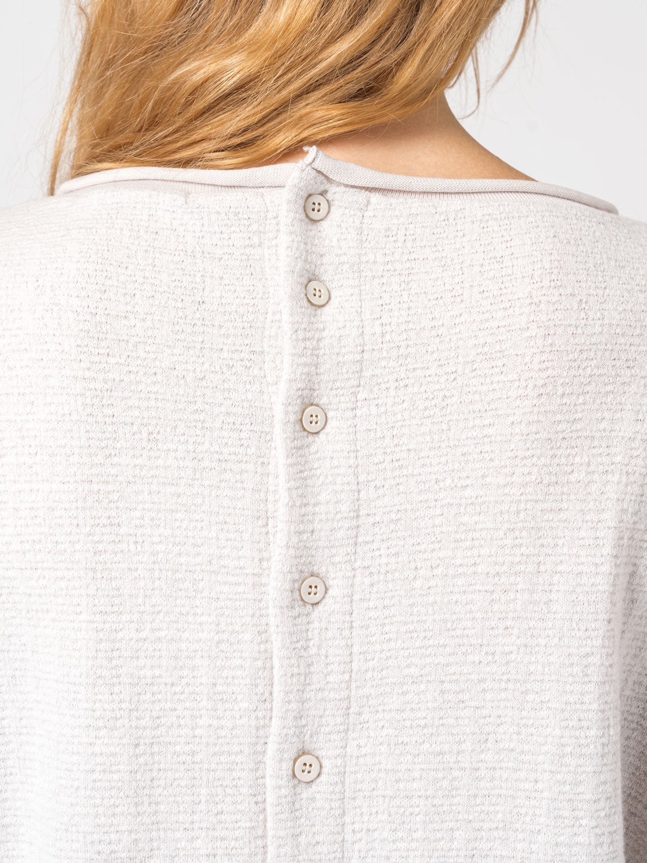 Micro-Patterned Jacquard Knit with Back Buttons