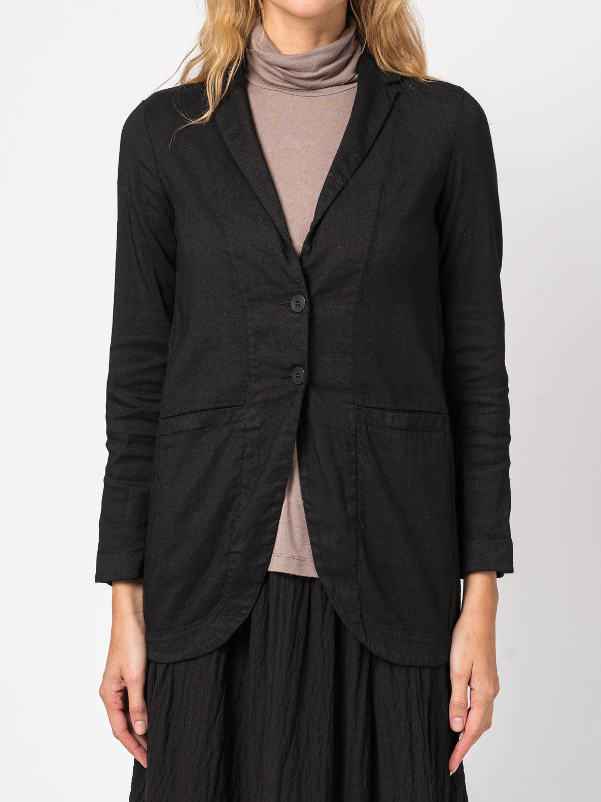 Comfort fit jacket in stretch wool and linen