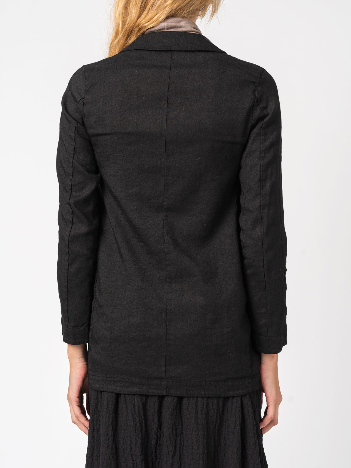 Comfort fit jacket in stretch wool and linen