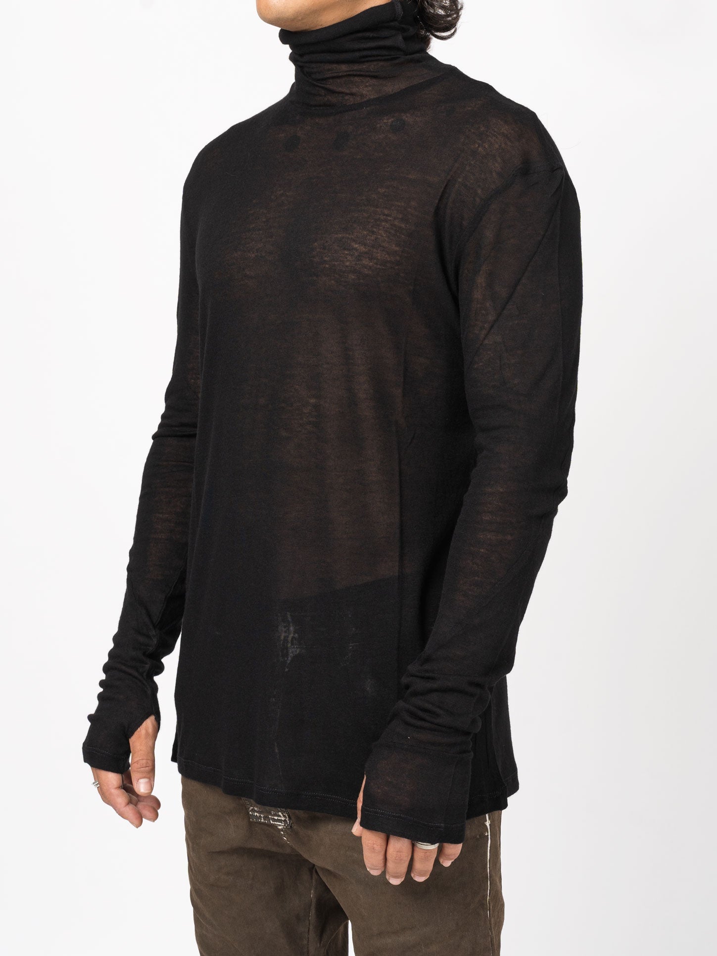 Sheer Turtleneck Shirt