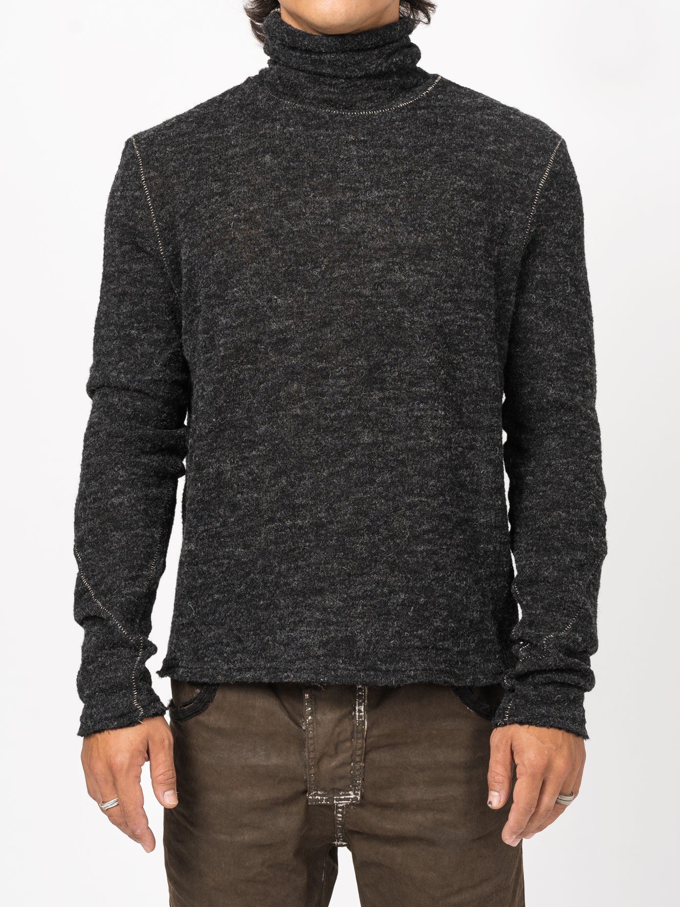 Textured Wool Turtleneck Knit