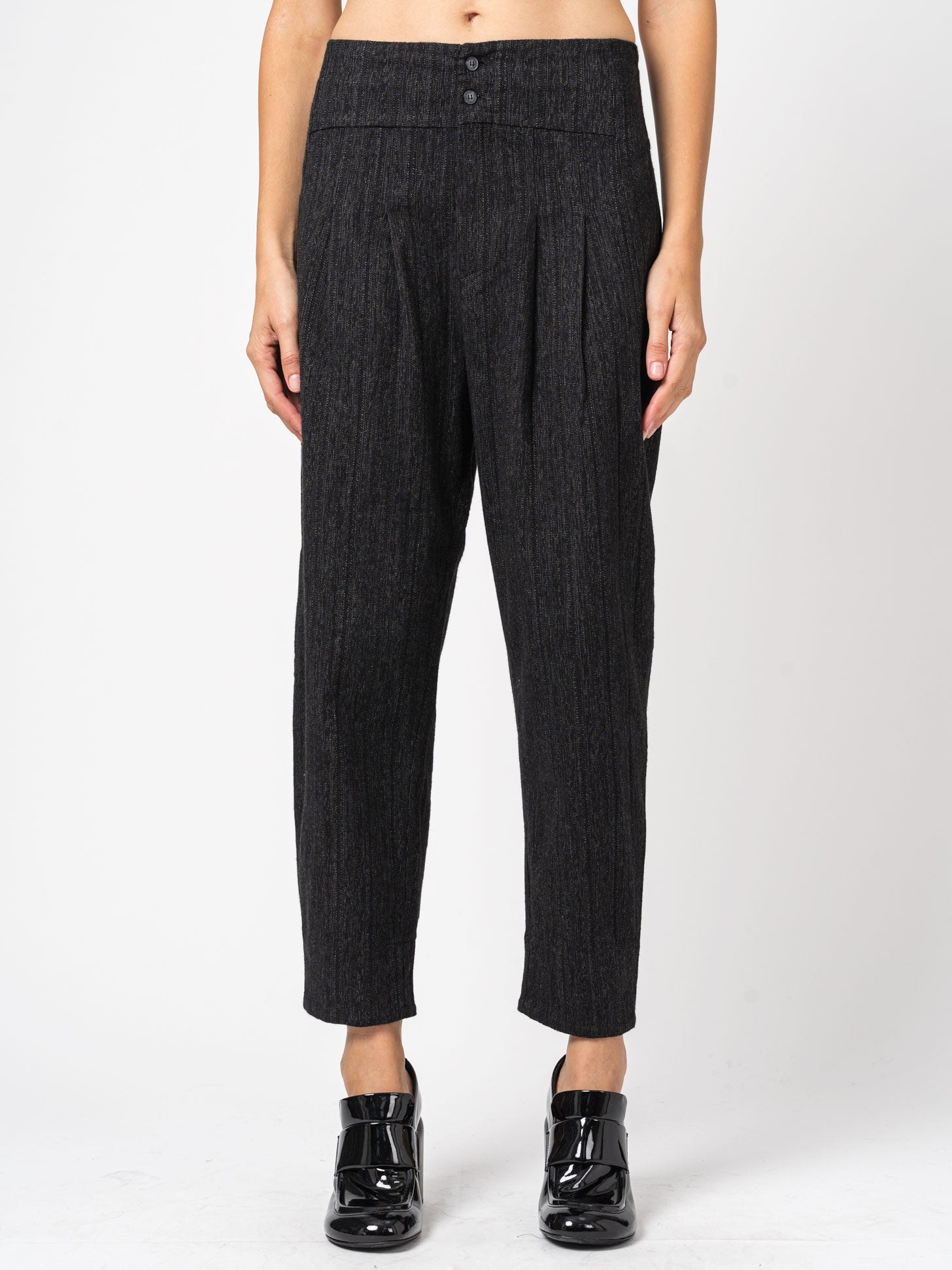 Bombé Shape Striped Trousers