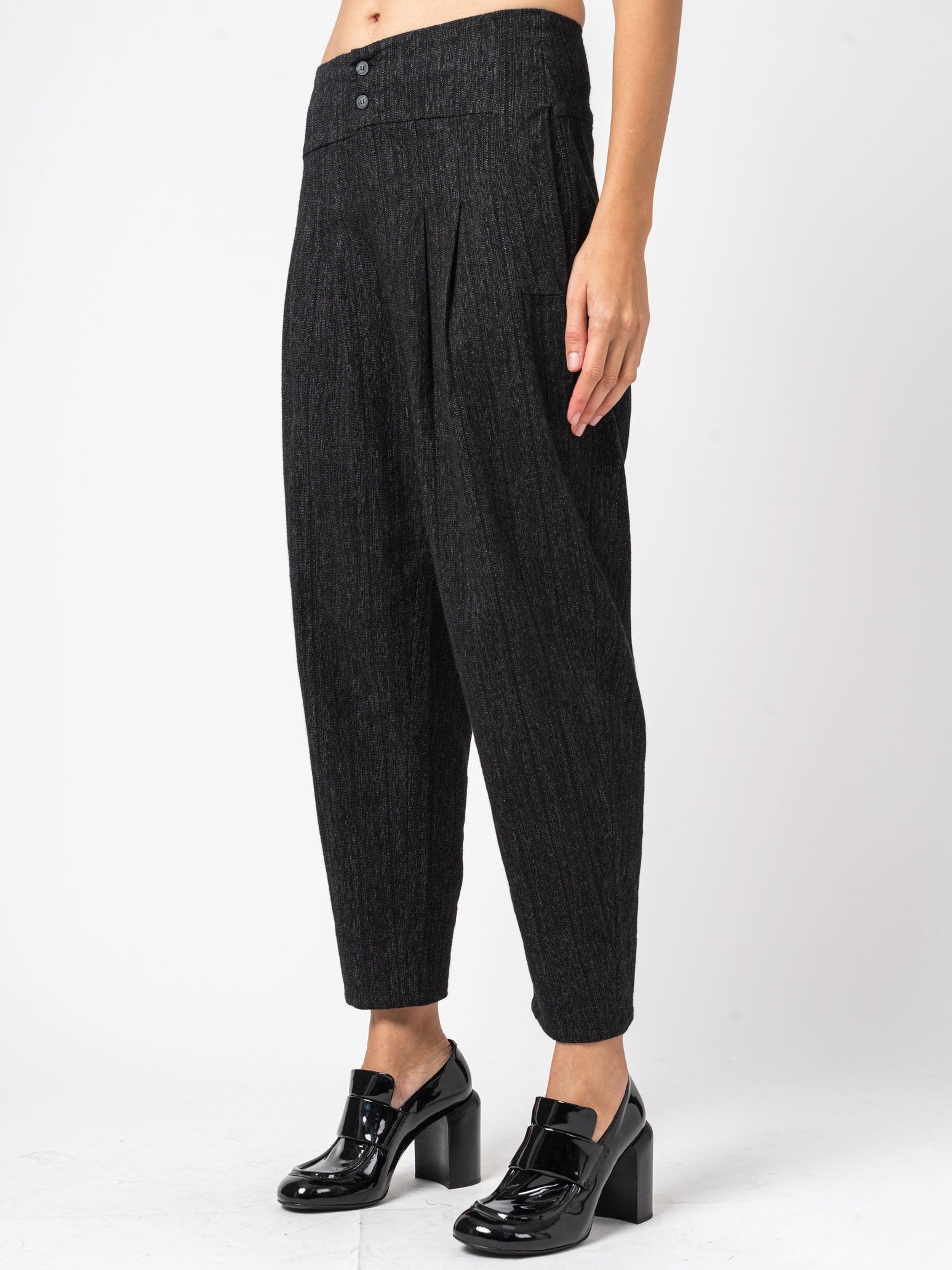 Bombé Shape Striped Trousers