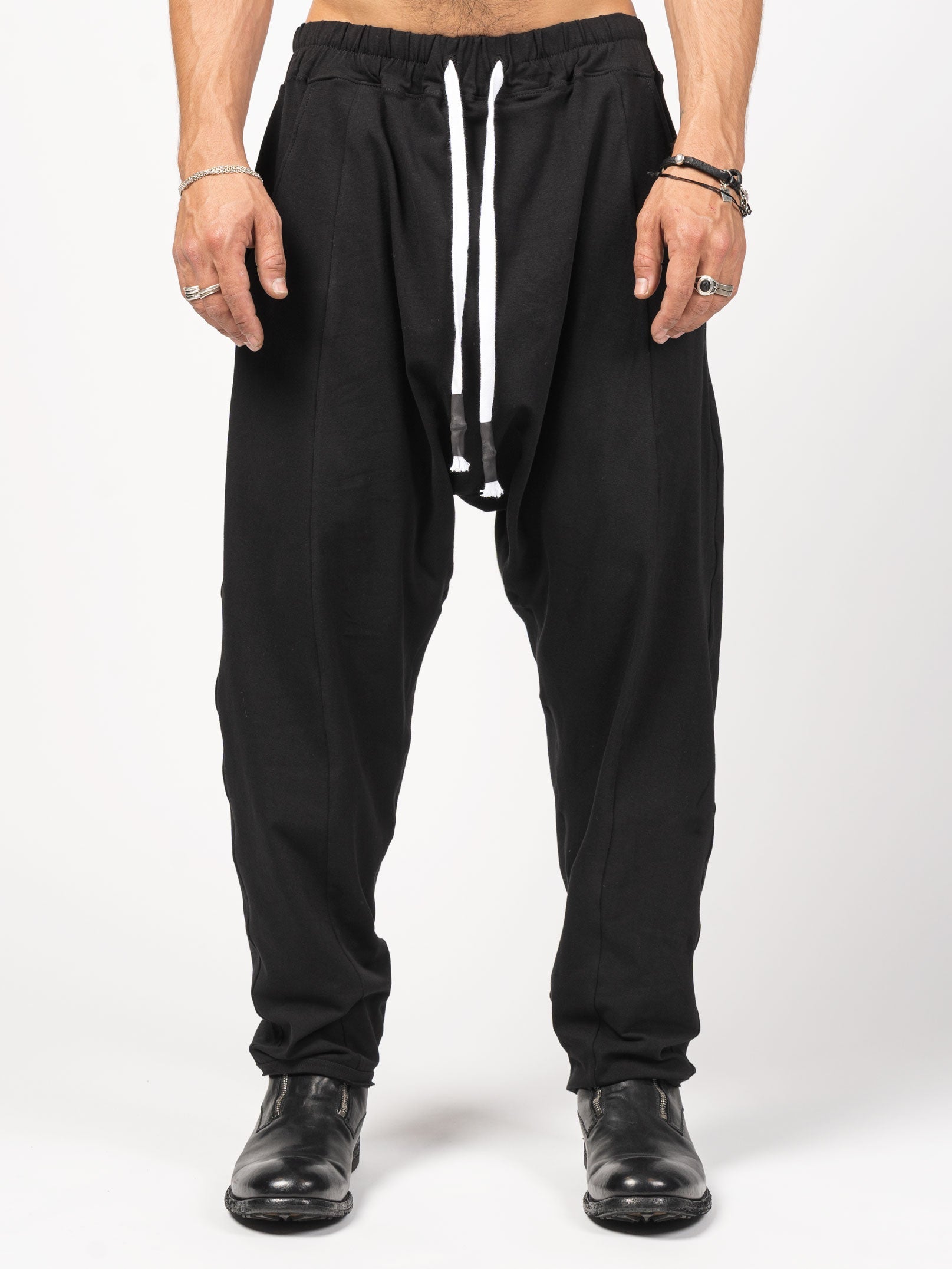 Drop-Crotch Cotton Pants