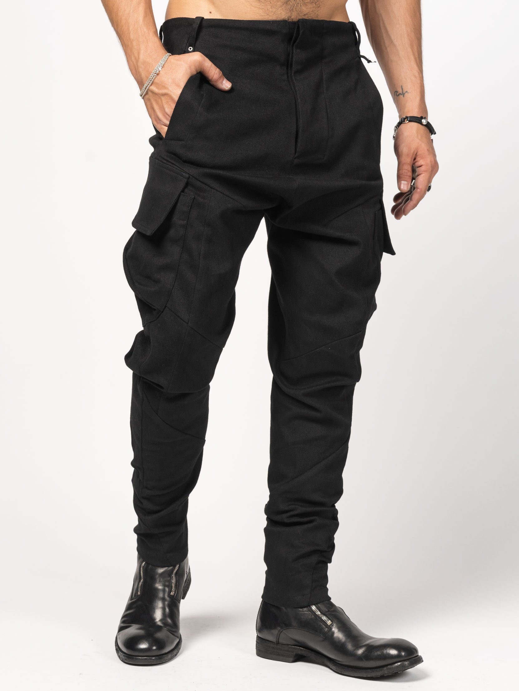 Cargo-Pocket Denim Pants