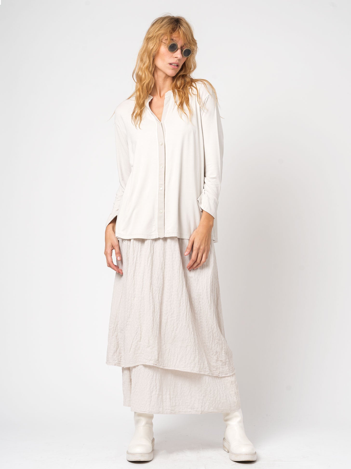 Stretch modal jersey flared cardigan