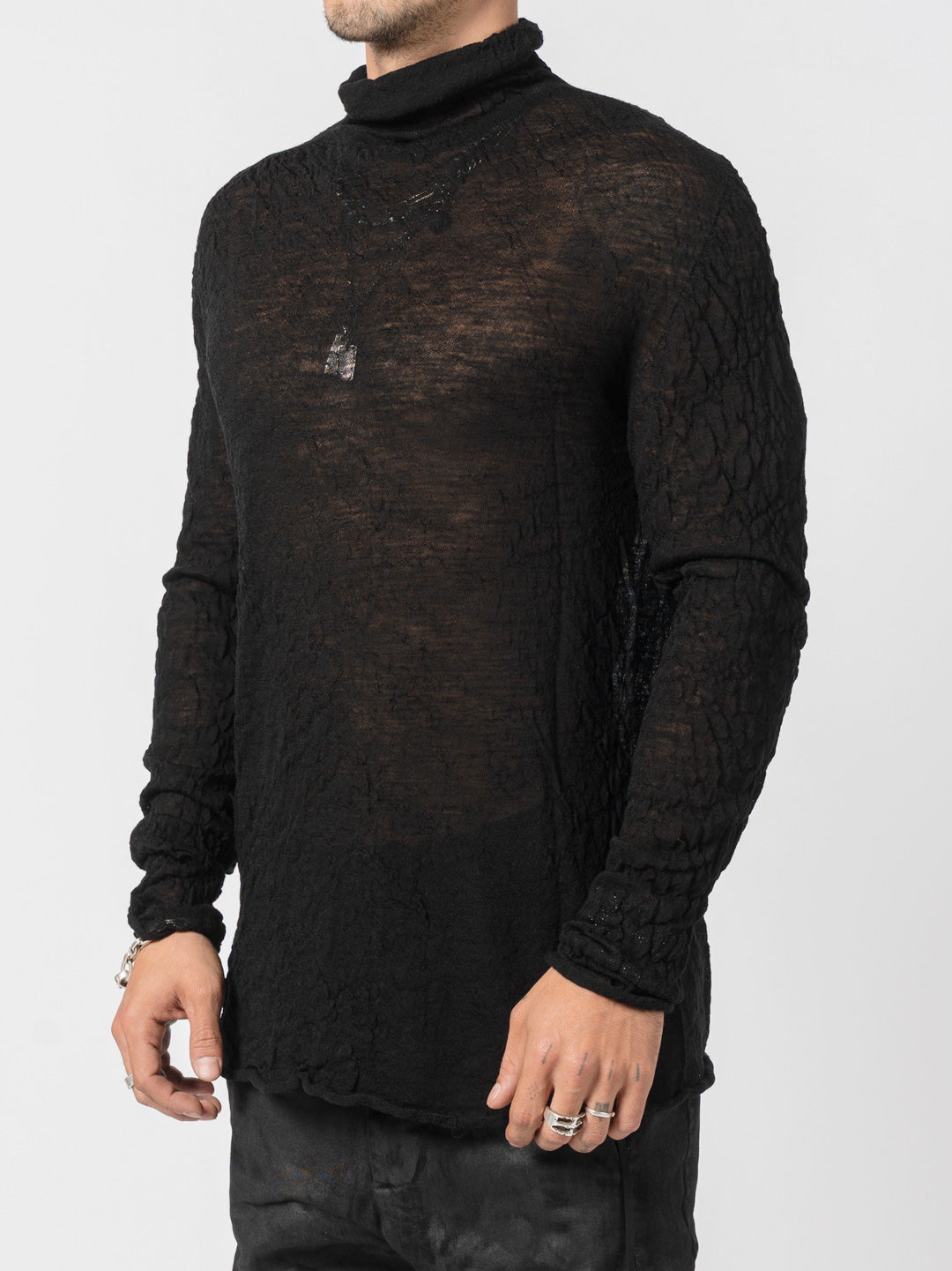 Thin Wool High Neck Knit