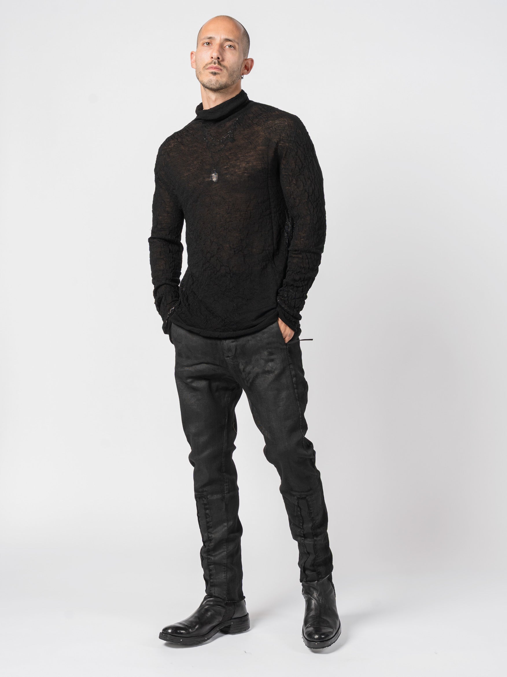 Thin Wool High Neck Knit