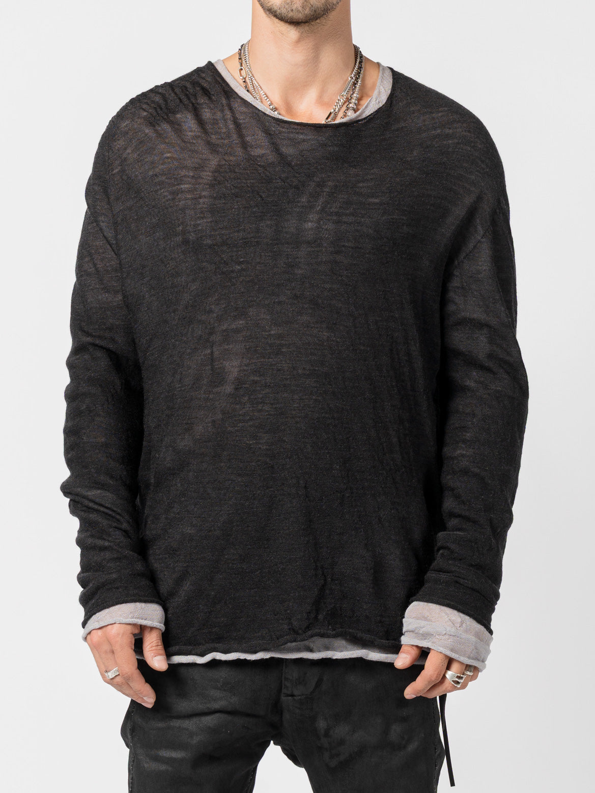 Lightweight Twist-Wool Long Sleeve Top