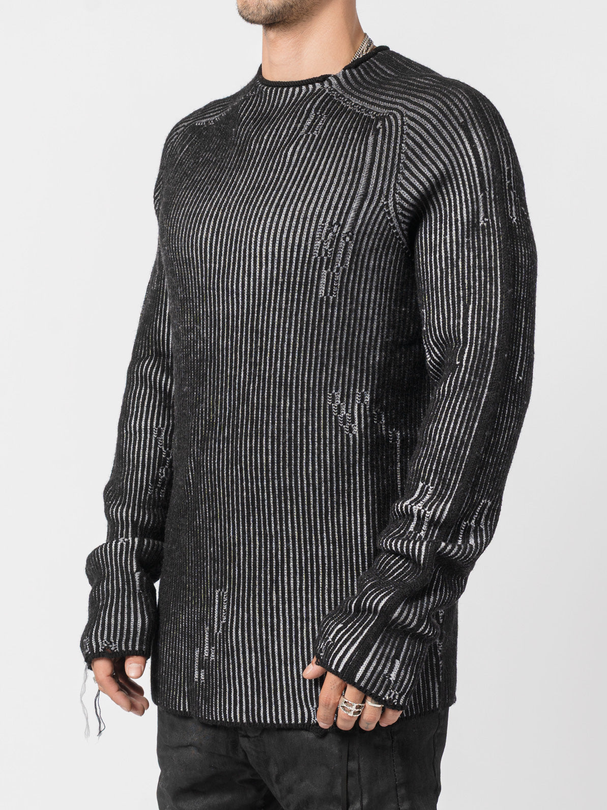 Heavy Wool Two-Tone Textured Knit
