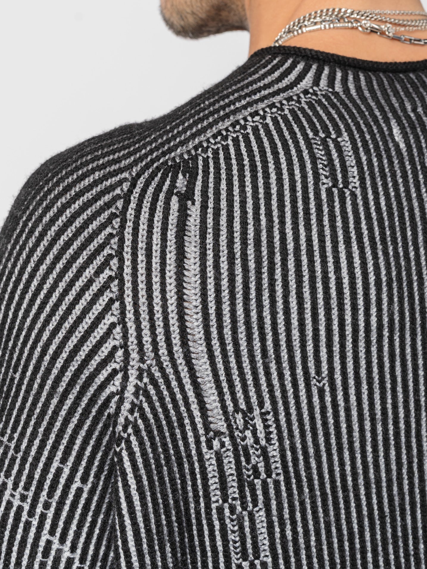 Heavy Wool Two-Tone Textured Knit