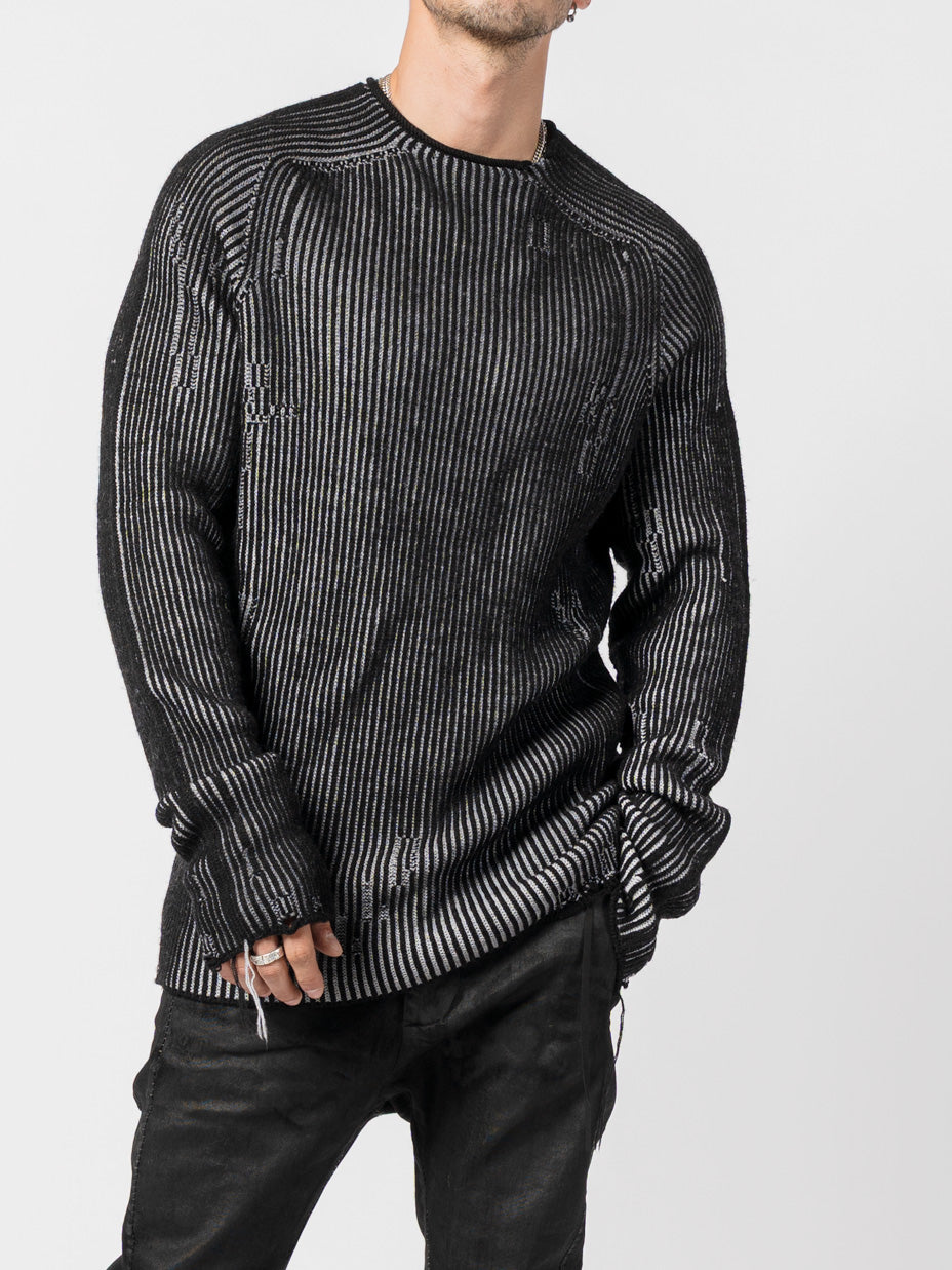 Heavy Wool Two-Tone Textured Knit
