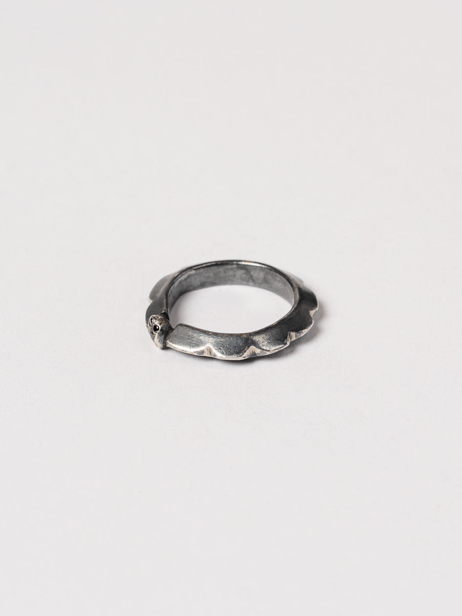 Silver Ring with Black Diamonds
