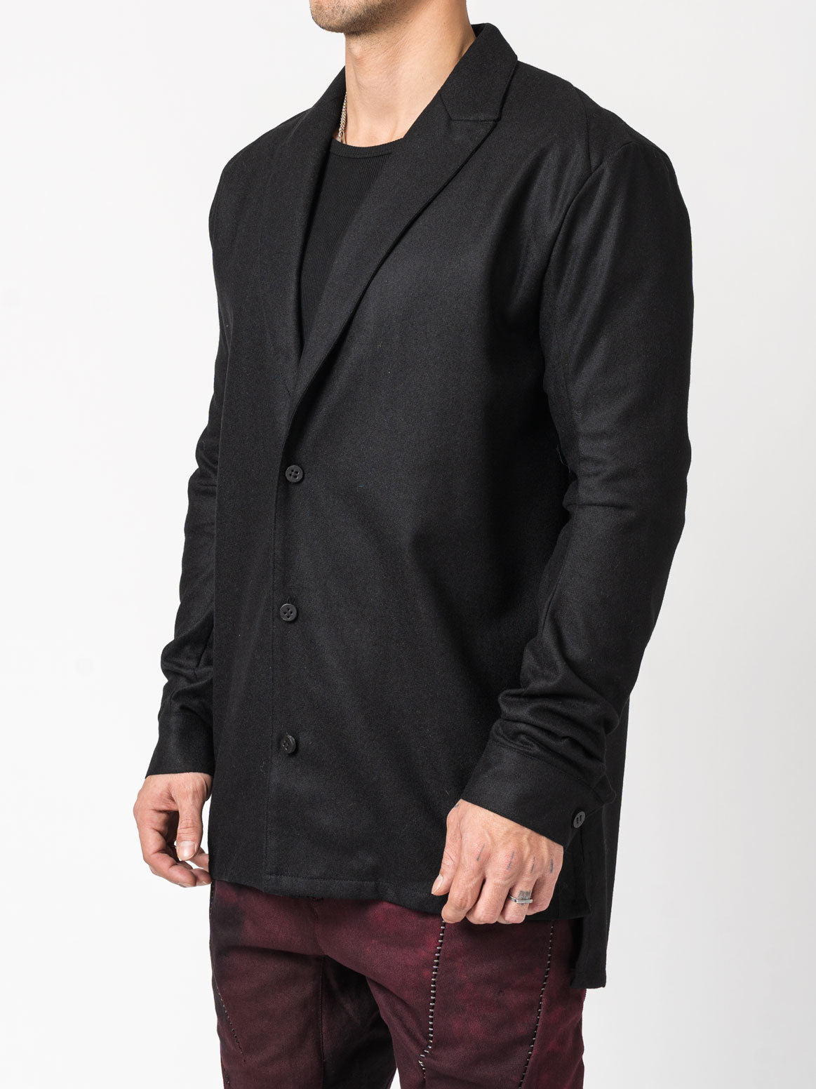 Wool Cloth Tailored Shirt Jacket