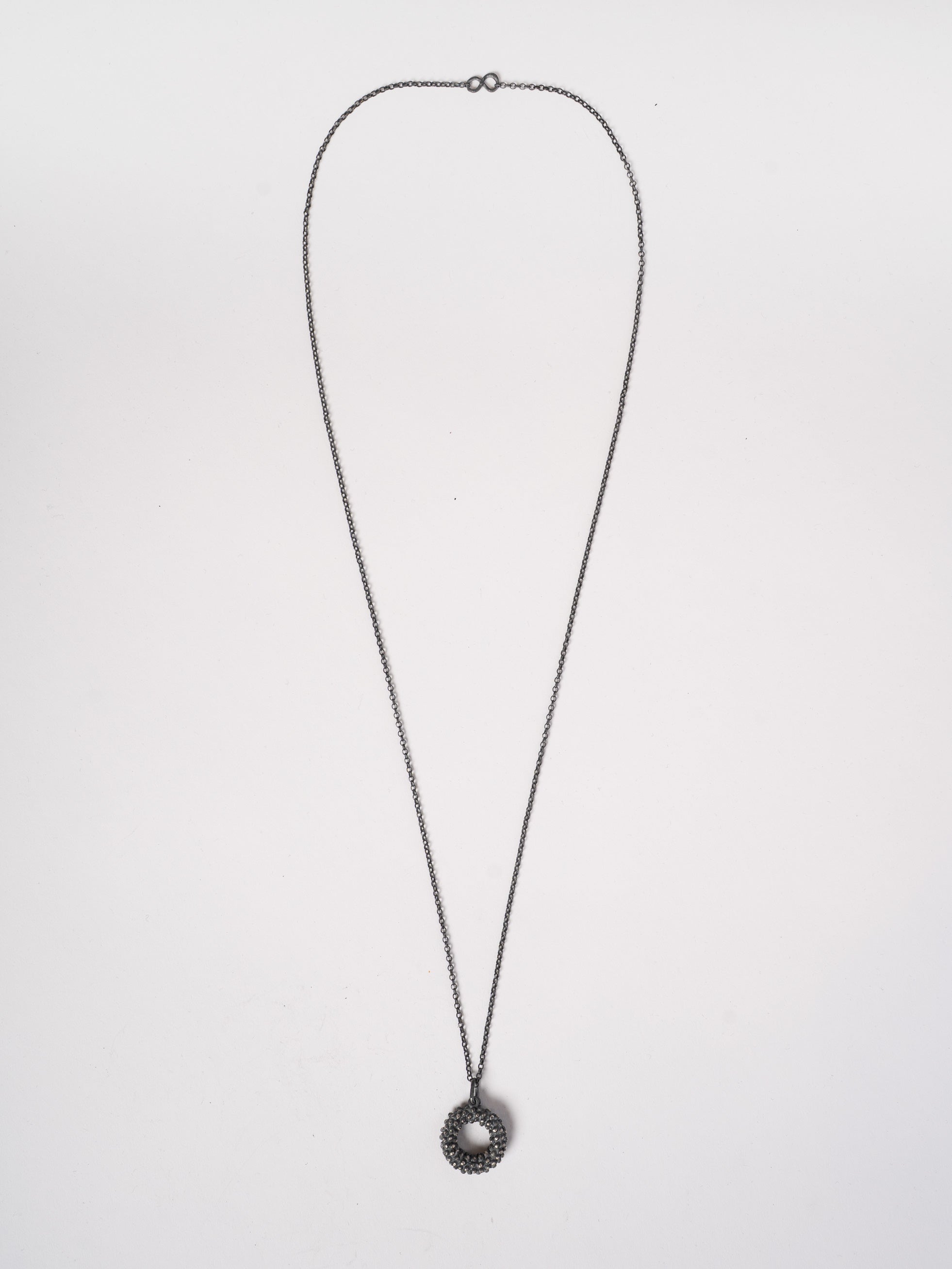 Textured Silver Pendant Necklace