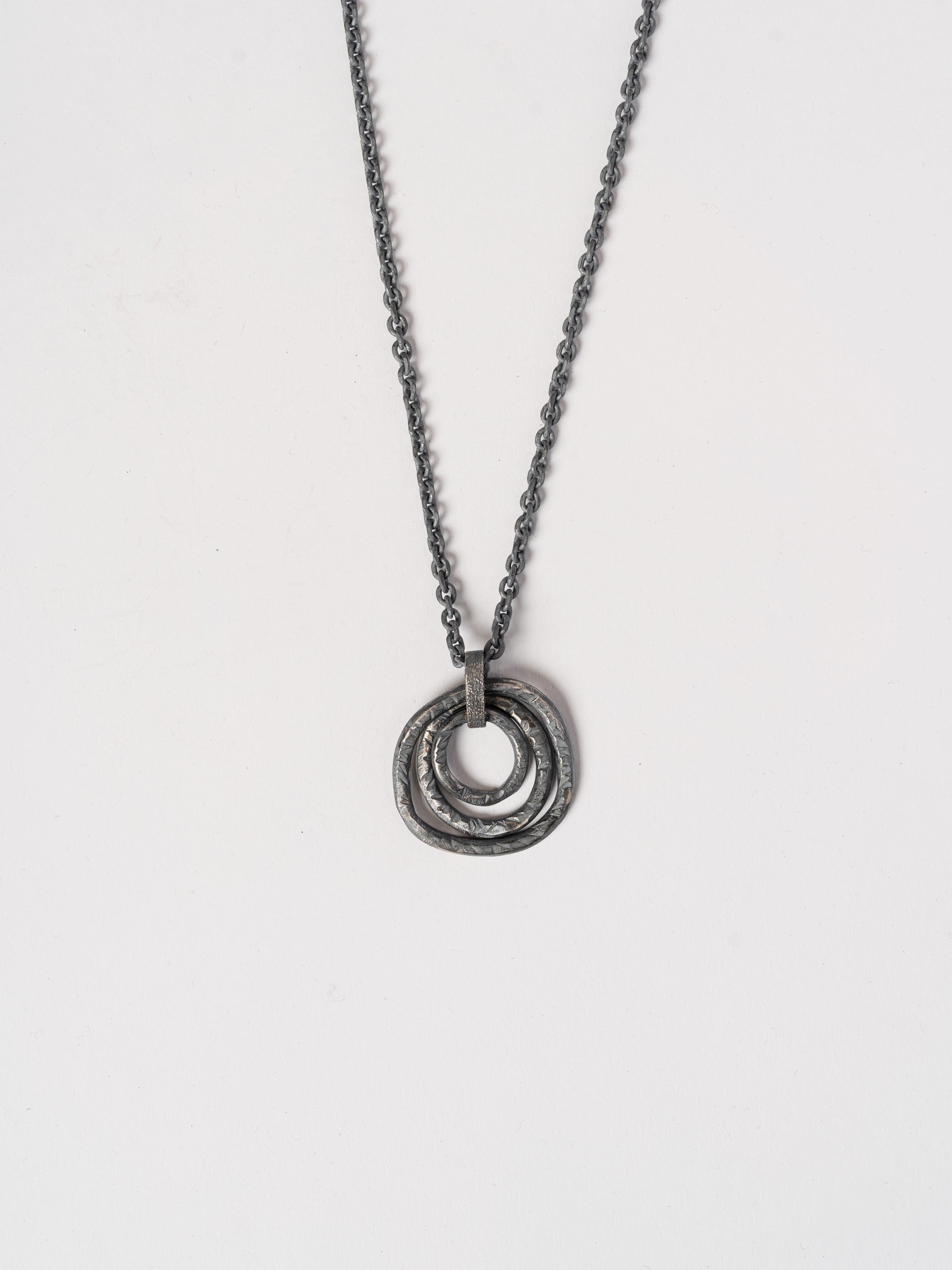 Layered Silver Pendant Necklace