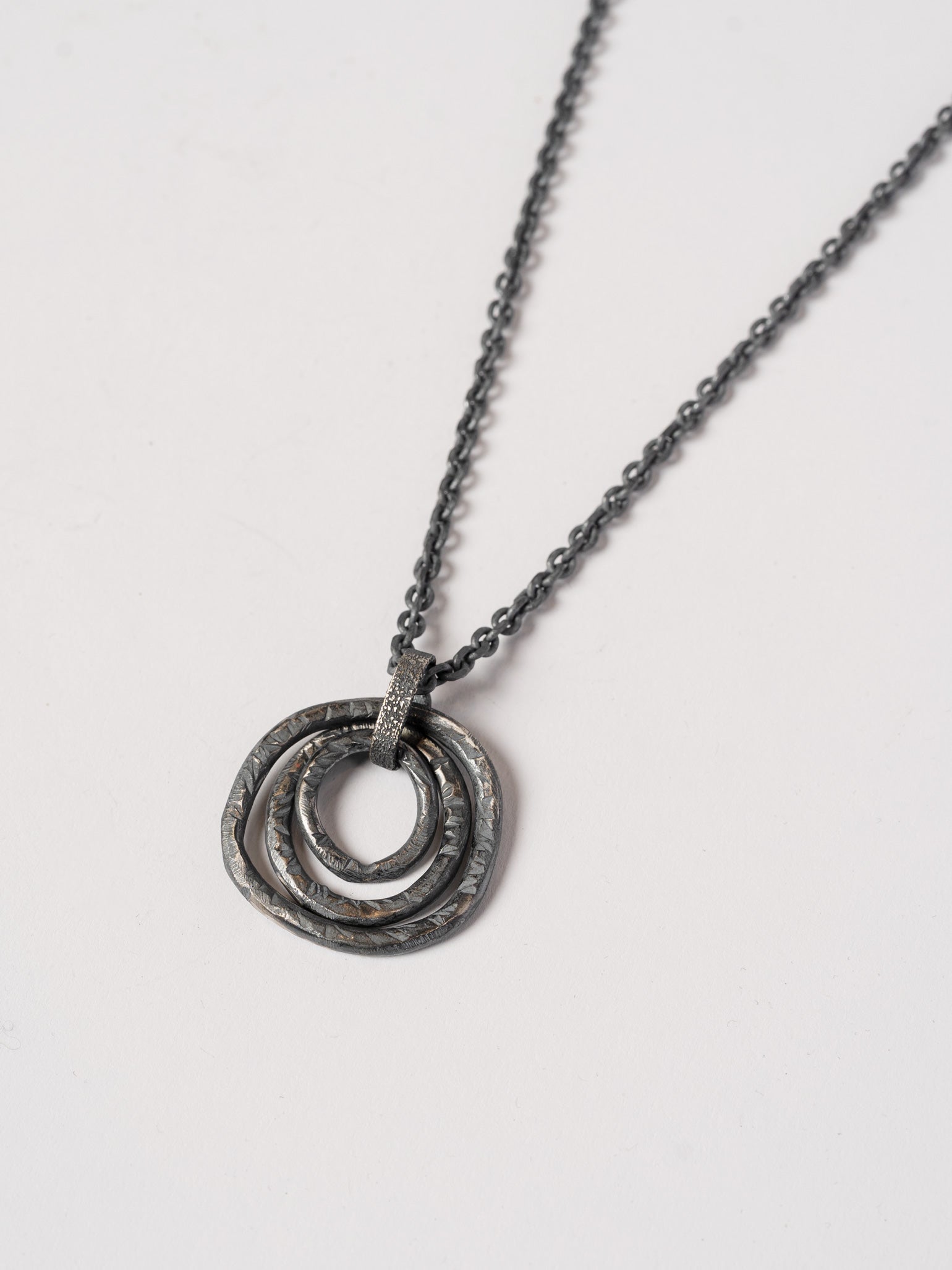 Layered Silver Pendant Necklace