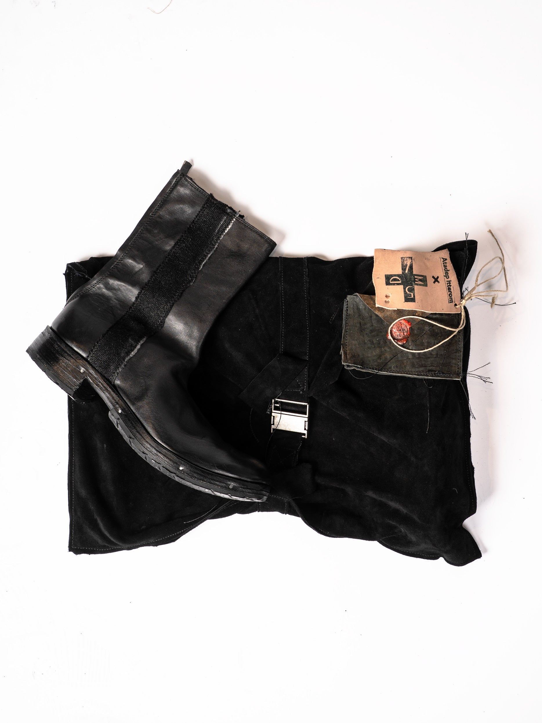Leather and Wool High Boots