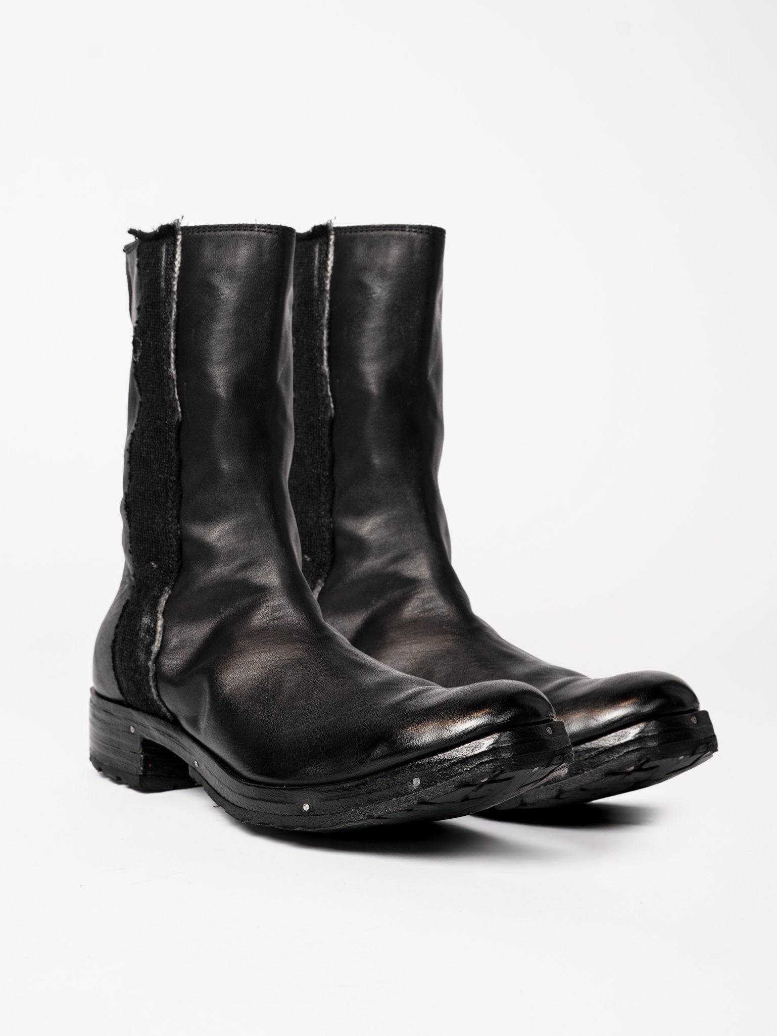 Leather and Wool High Boots