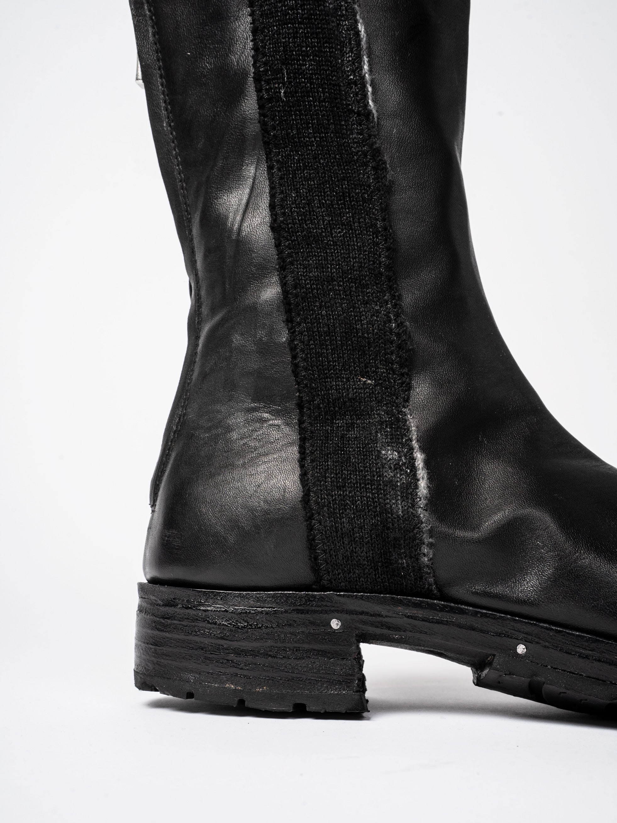 Leather and Wool High Boots