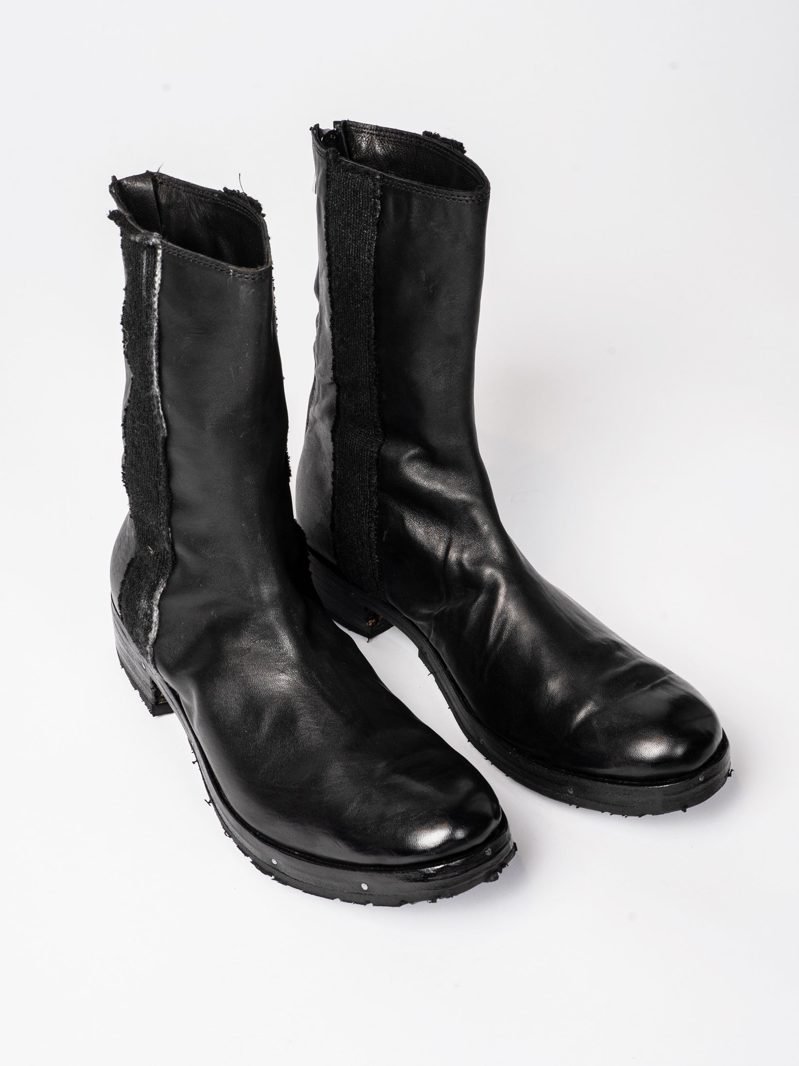 Leather and Wool High Boots