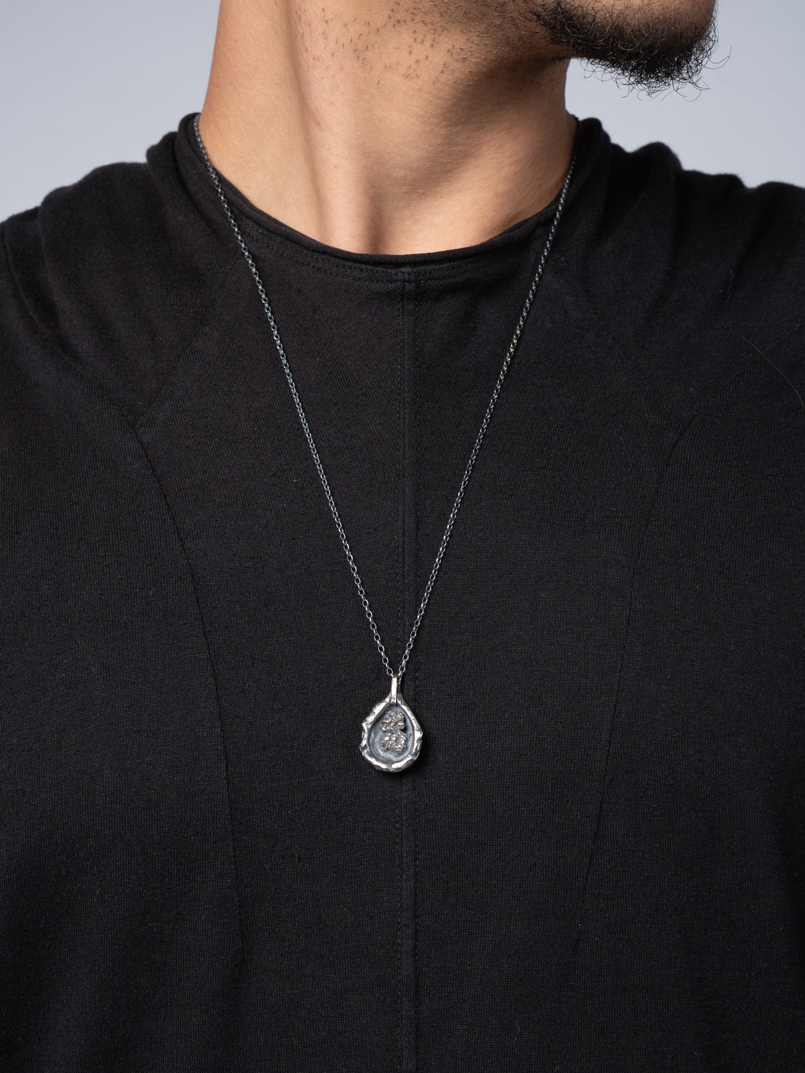 Organic Silver Pendant Necklace