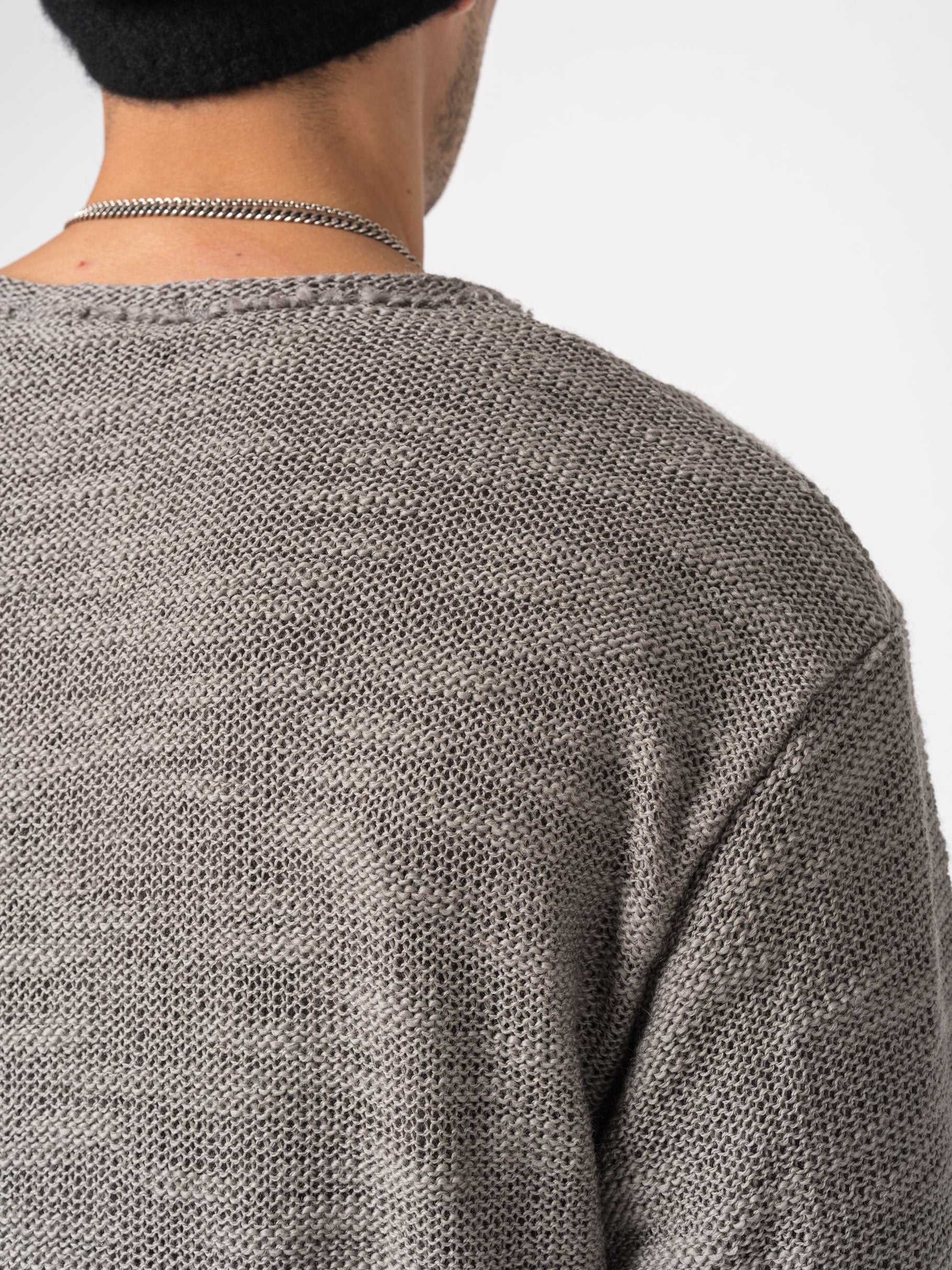 Knit x Cotton Jersey Layered T-Shirt