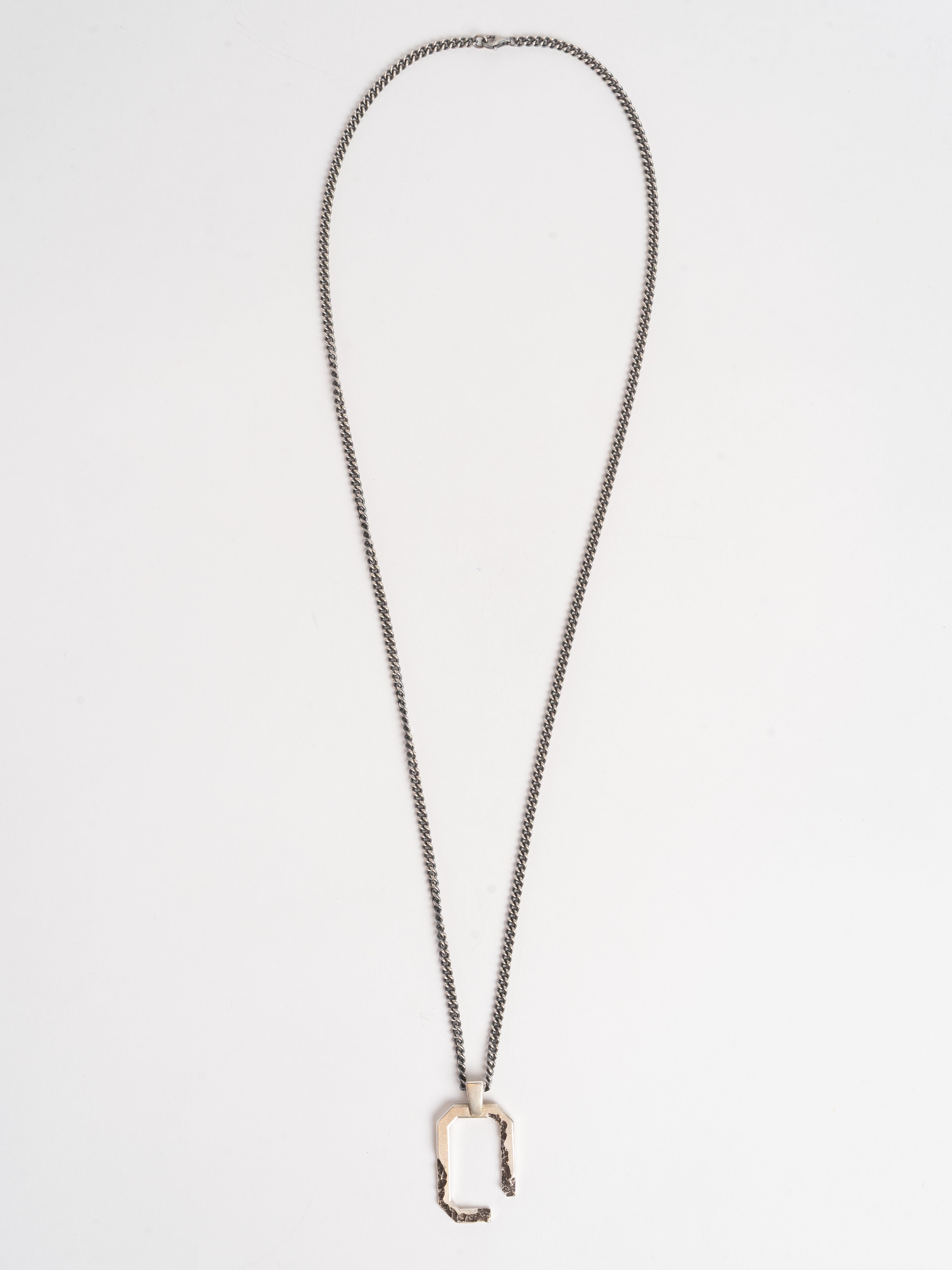 Geometric Silver Pendant Necklace